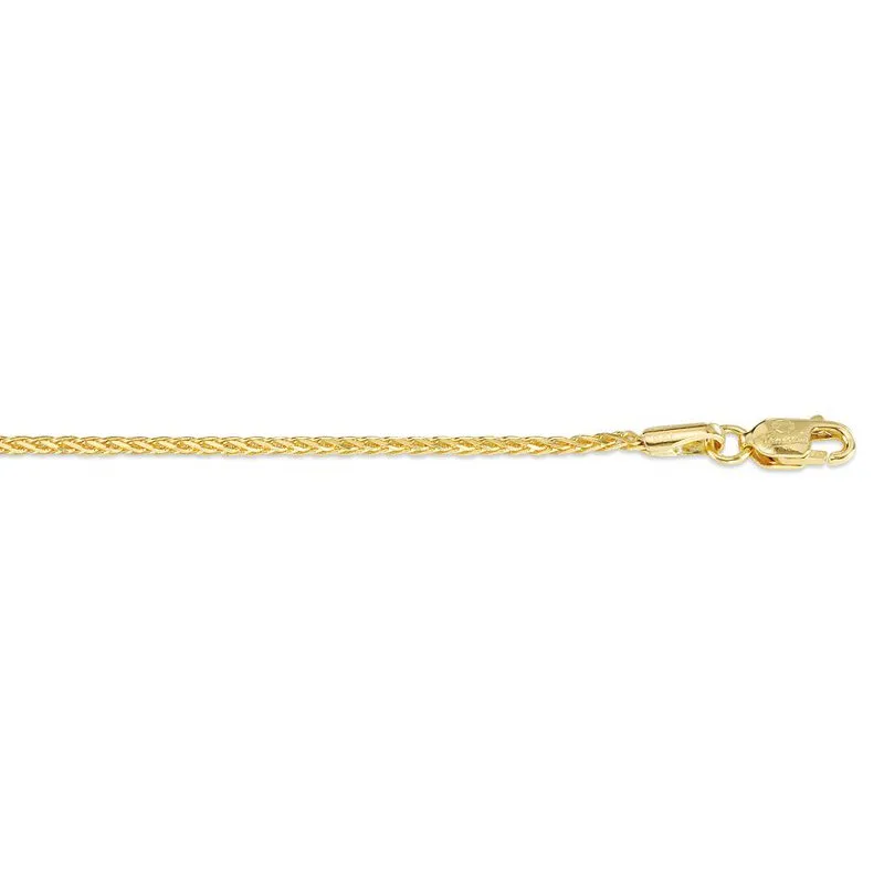 (10K, 14K, 18K) Yellow Gold (1.3mm) Wheat Chain