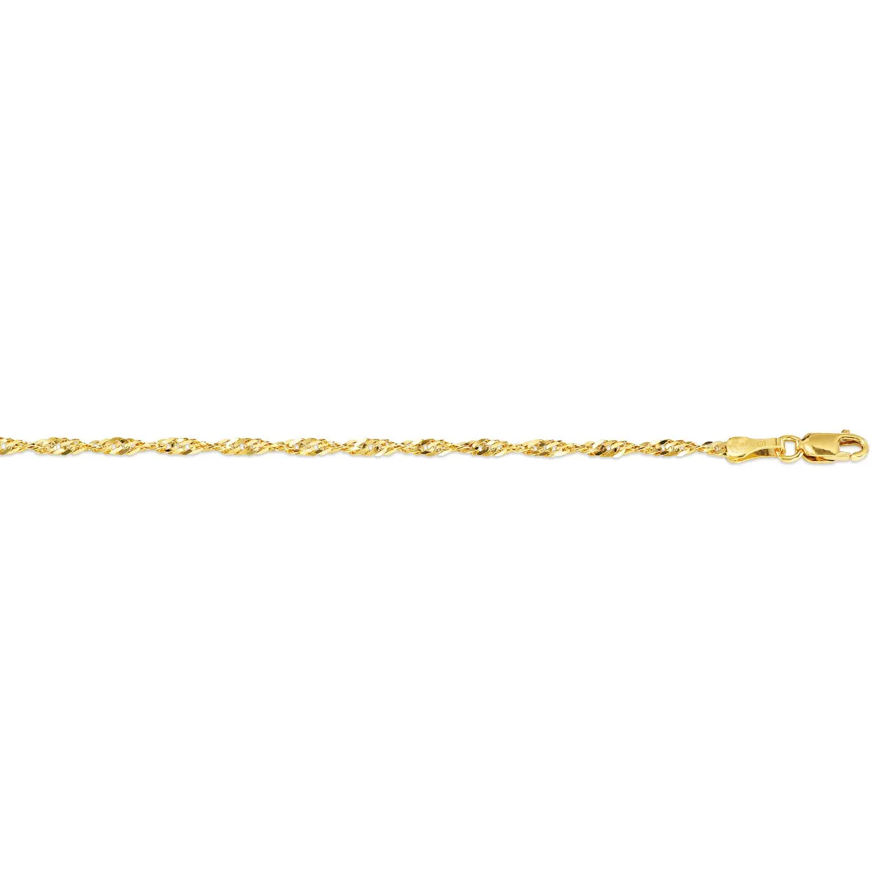 (10K, 14K, 18K) Yellow Gold (2.3mm) Singapore Chains
