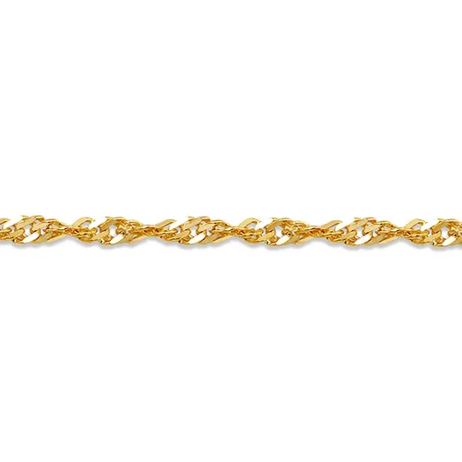 (10K, 14K, 18K) Yellow Gold (2.3mm) Singapore Chains