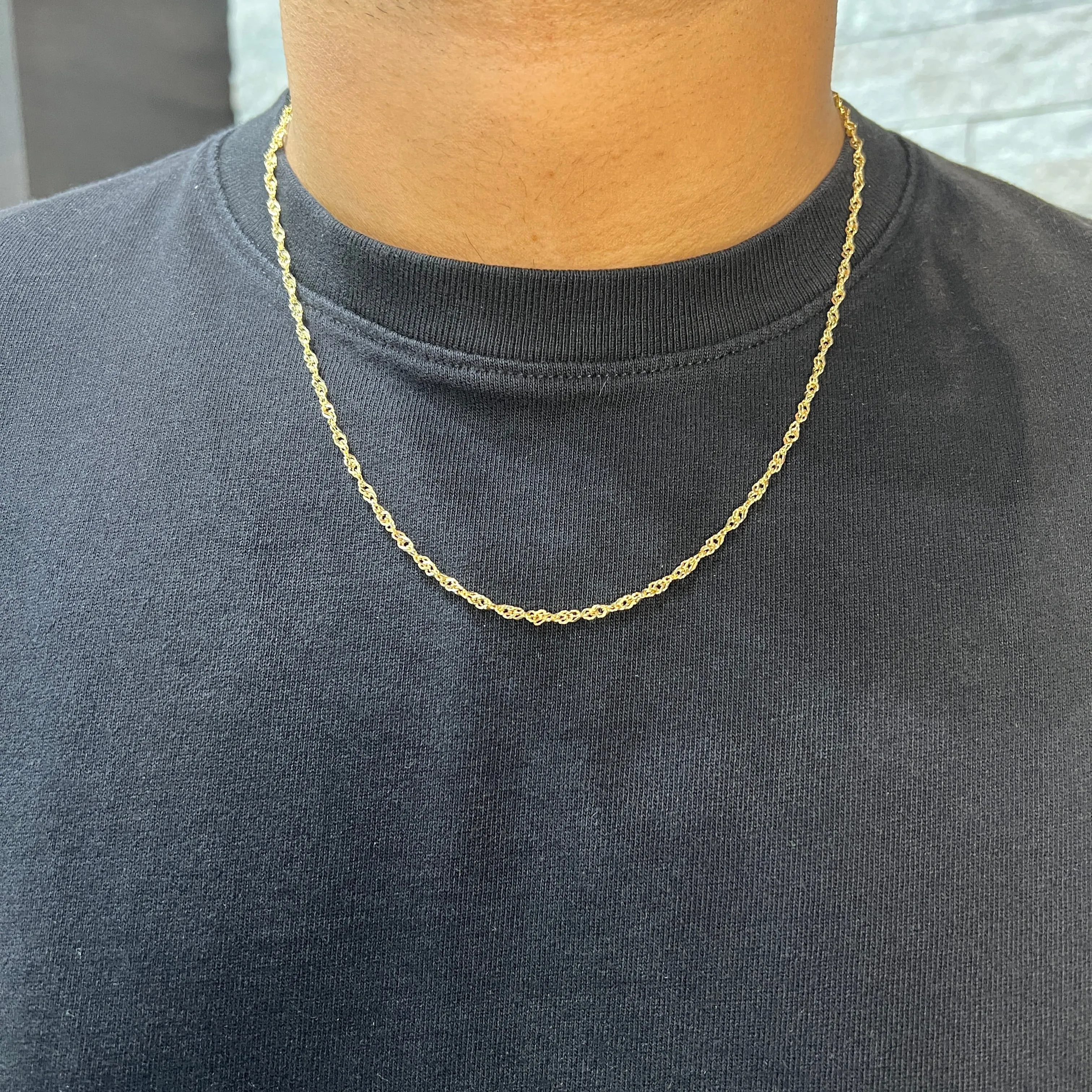 (10K, 14K, 18K) Yellow Gold (2.3mm) Singapore Chains