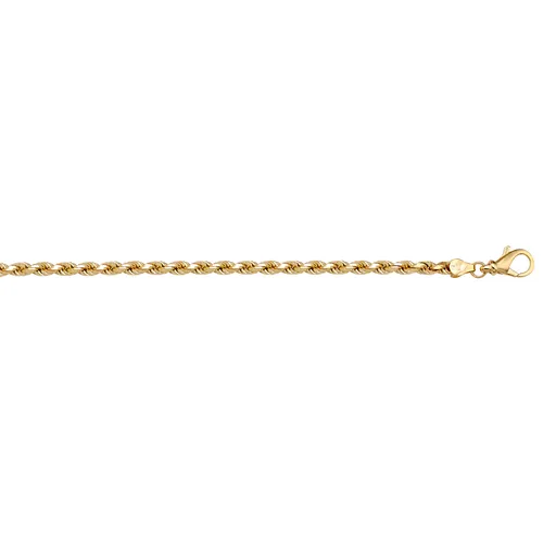 (10K, 14K,18K) Yellow Gold (1.8mm) Solid Diamond Cut Rope Chain