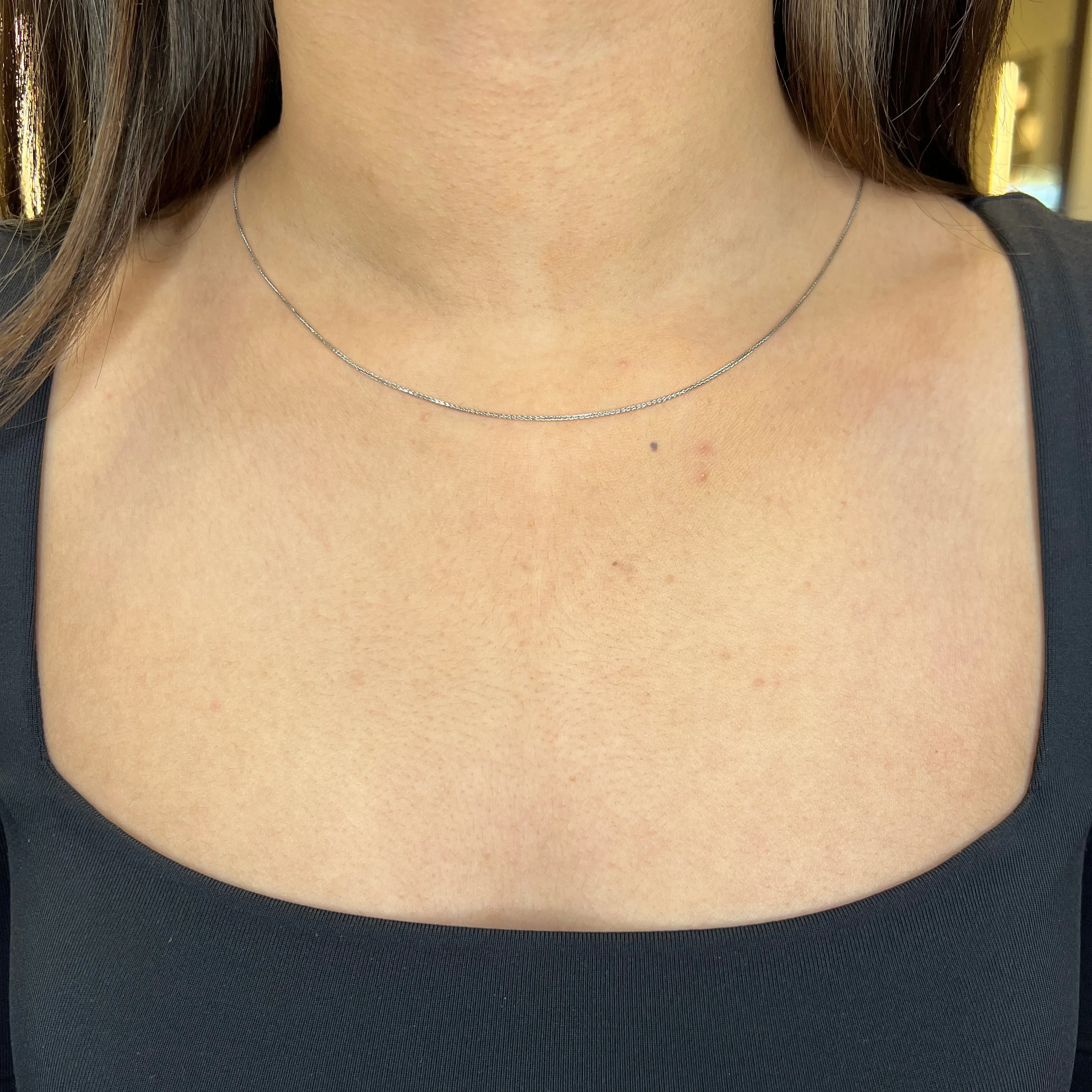 10K White Gold (0.7mm) Wheat Chains (16" - 22")