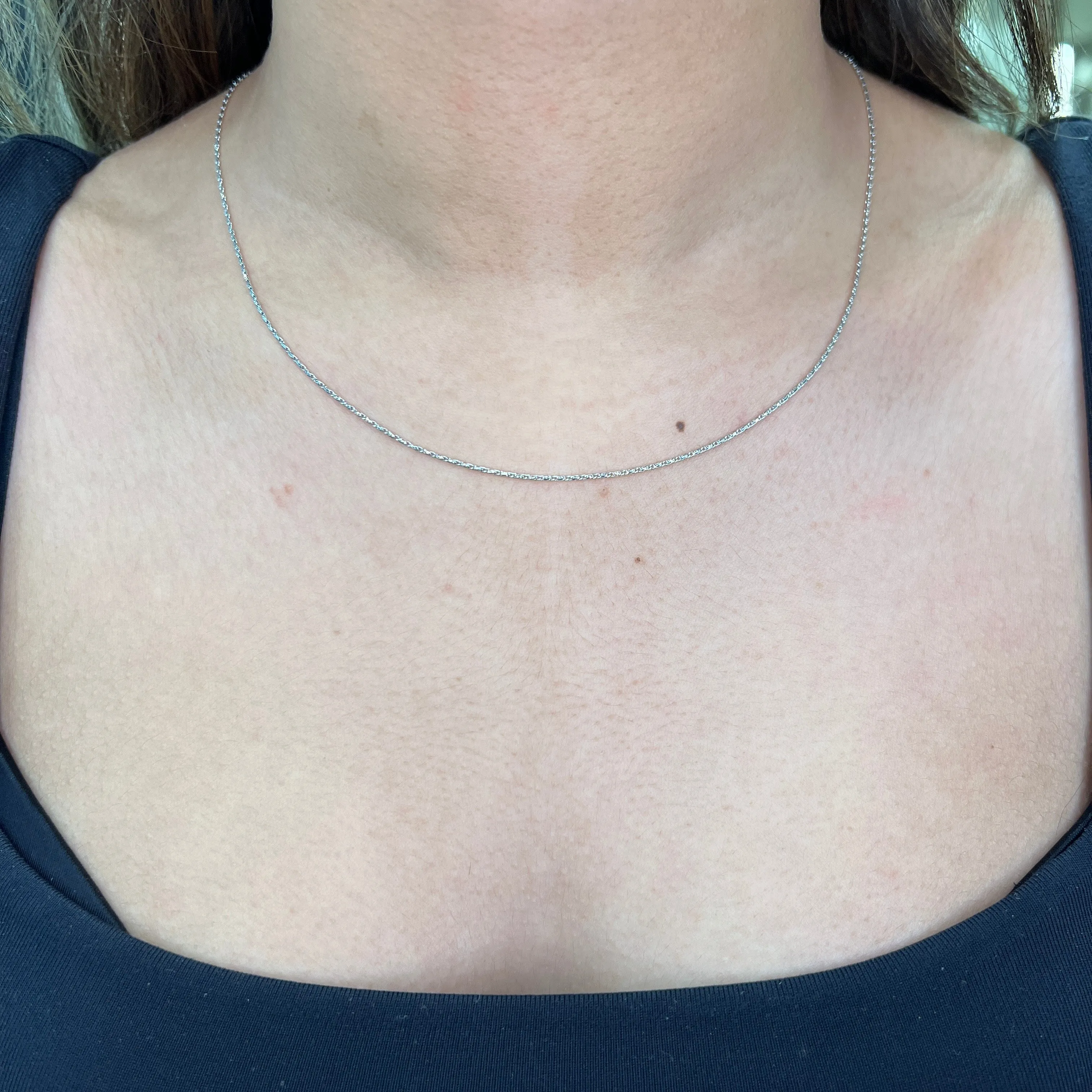 10K White Gold (1.0mm) Raso Chain