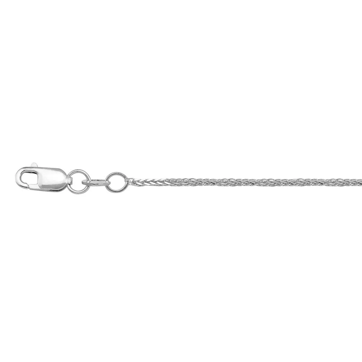 10K White Gold (1.0mm) Wheat Chain (16" - 24")