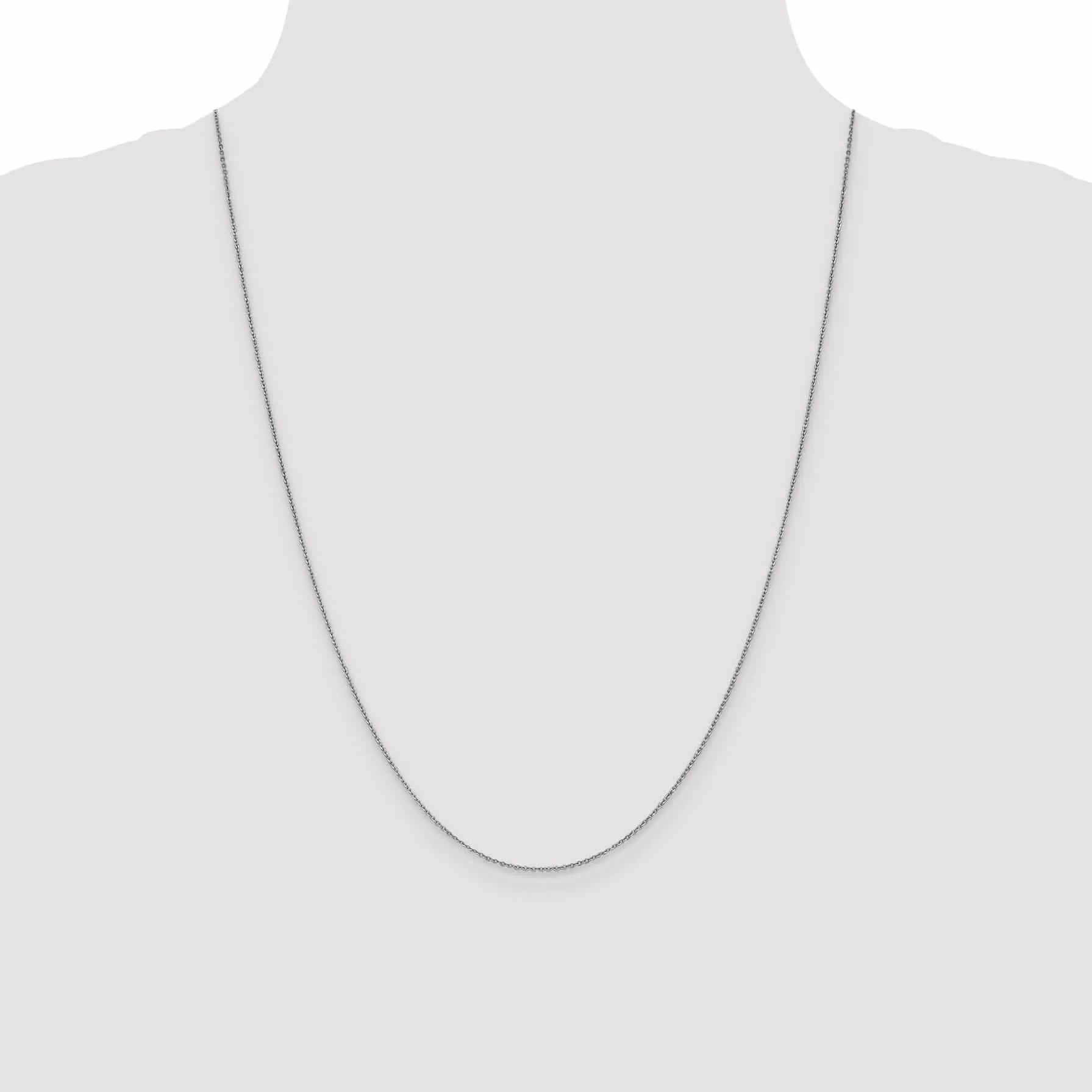 10K White Gold 1.3 mm Flat Cable Chain