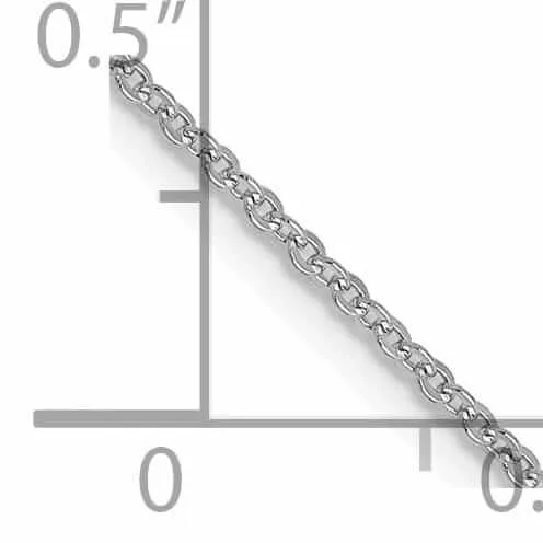 10K White Gold 1.3 mm Flat Cable Chain