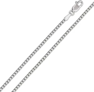 10K White Gold 1mm Box Pendant Chain