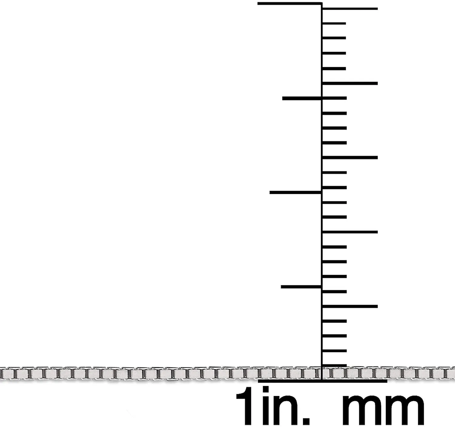 10K White Gold 1mm Box Pendant Chain