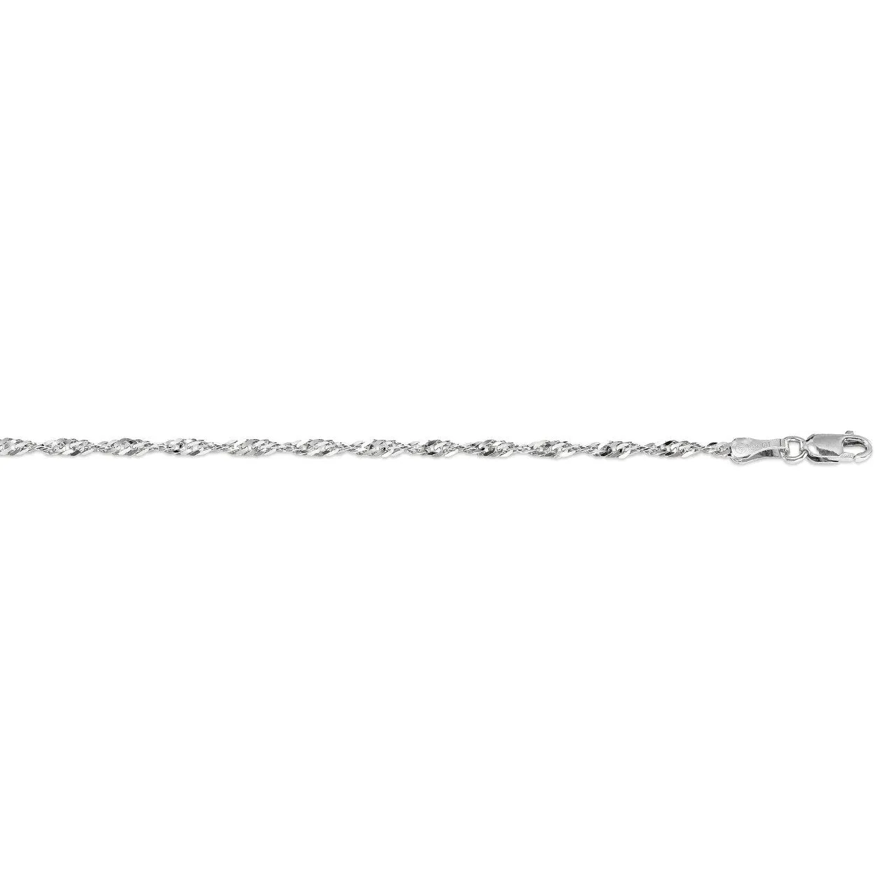 10K White Gold (2.3mm) Singapore (16 - 24") Chains