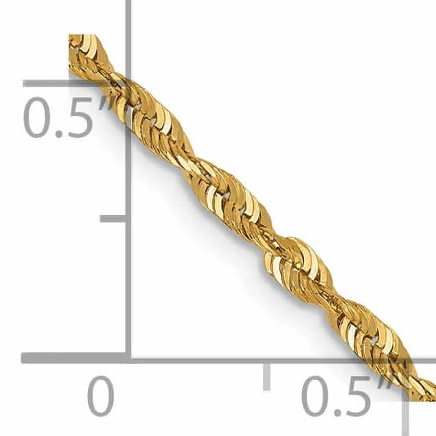 10k Yellow Gold 2.00mm D.C Lightweight Ro