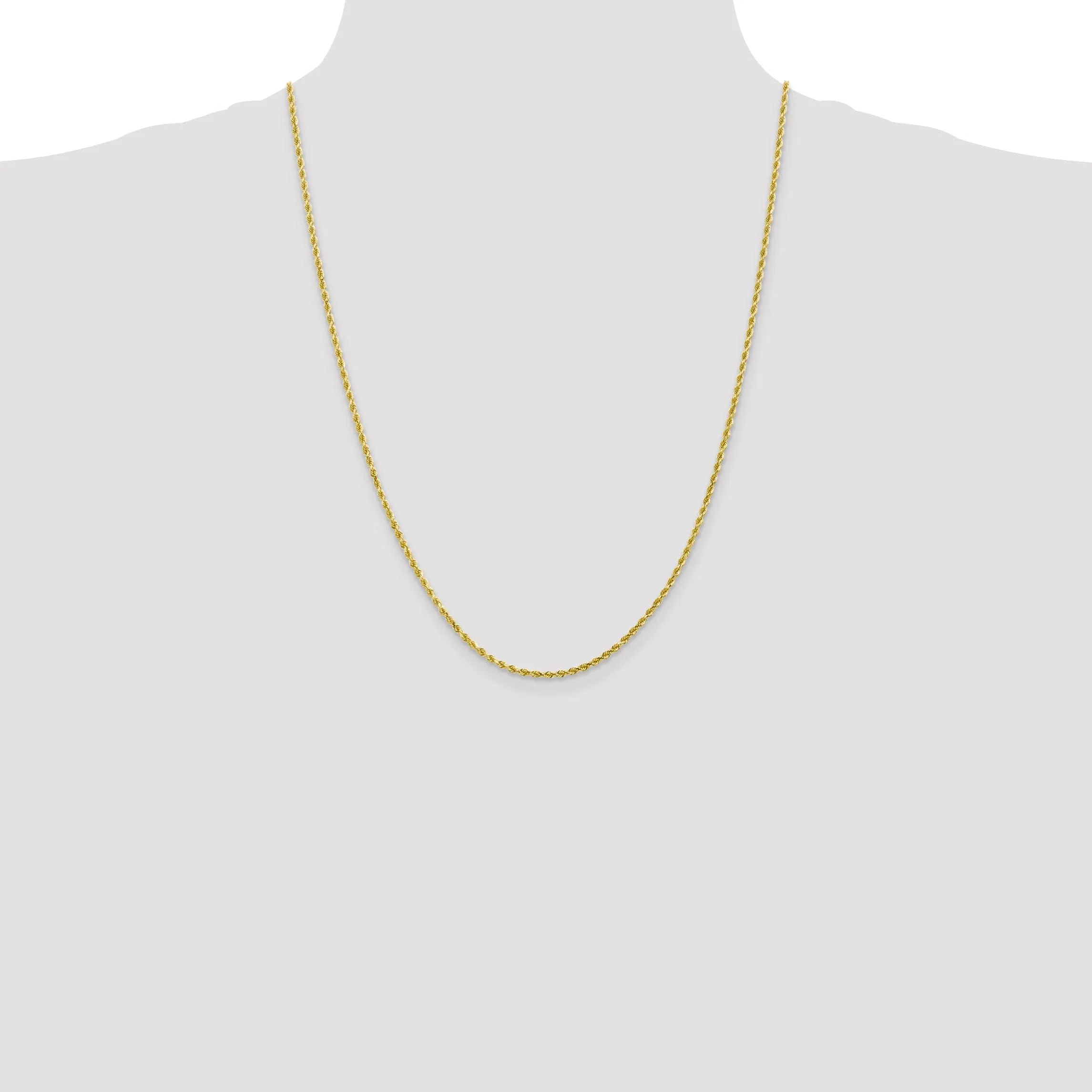 10k Yellow Gold 2.25mm D.C Rope Chain