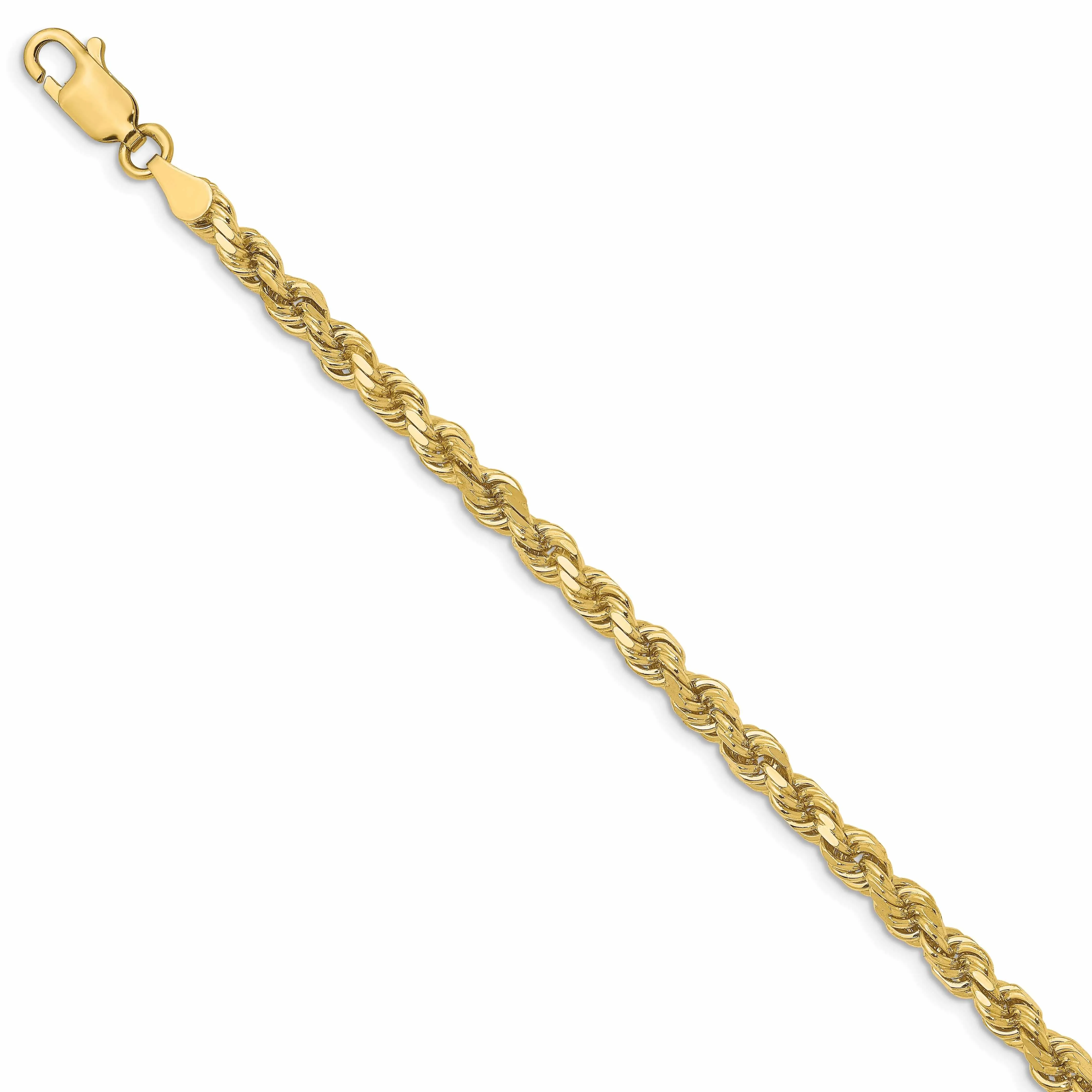 10k Yellow Gold 3.5mm D.C Rope Chain