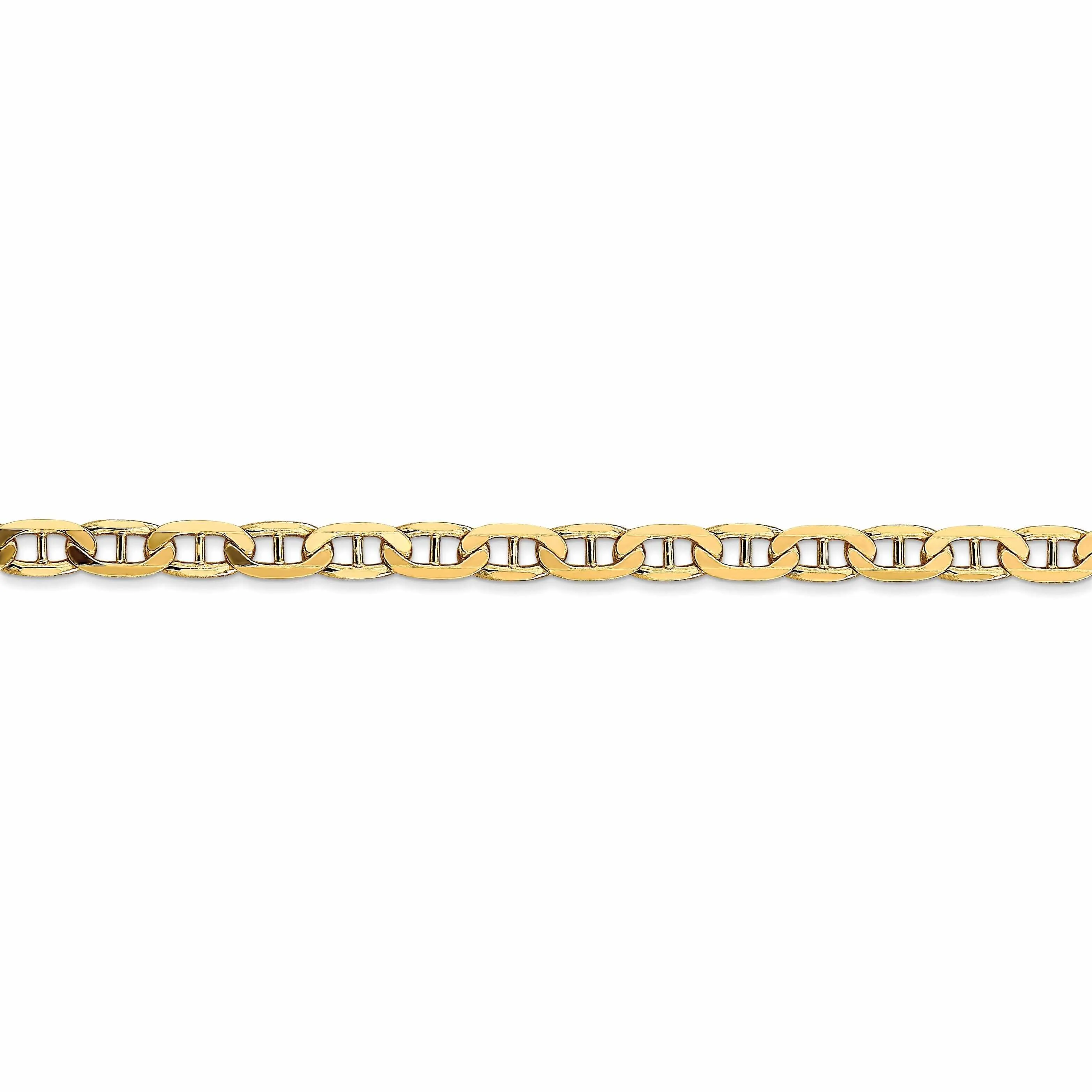 10k Yellow Gold 3.75mm Concave Anchor Chain