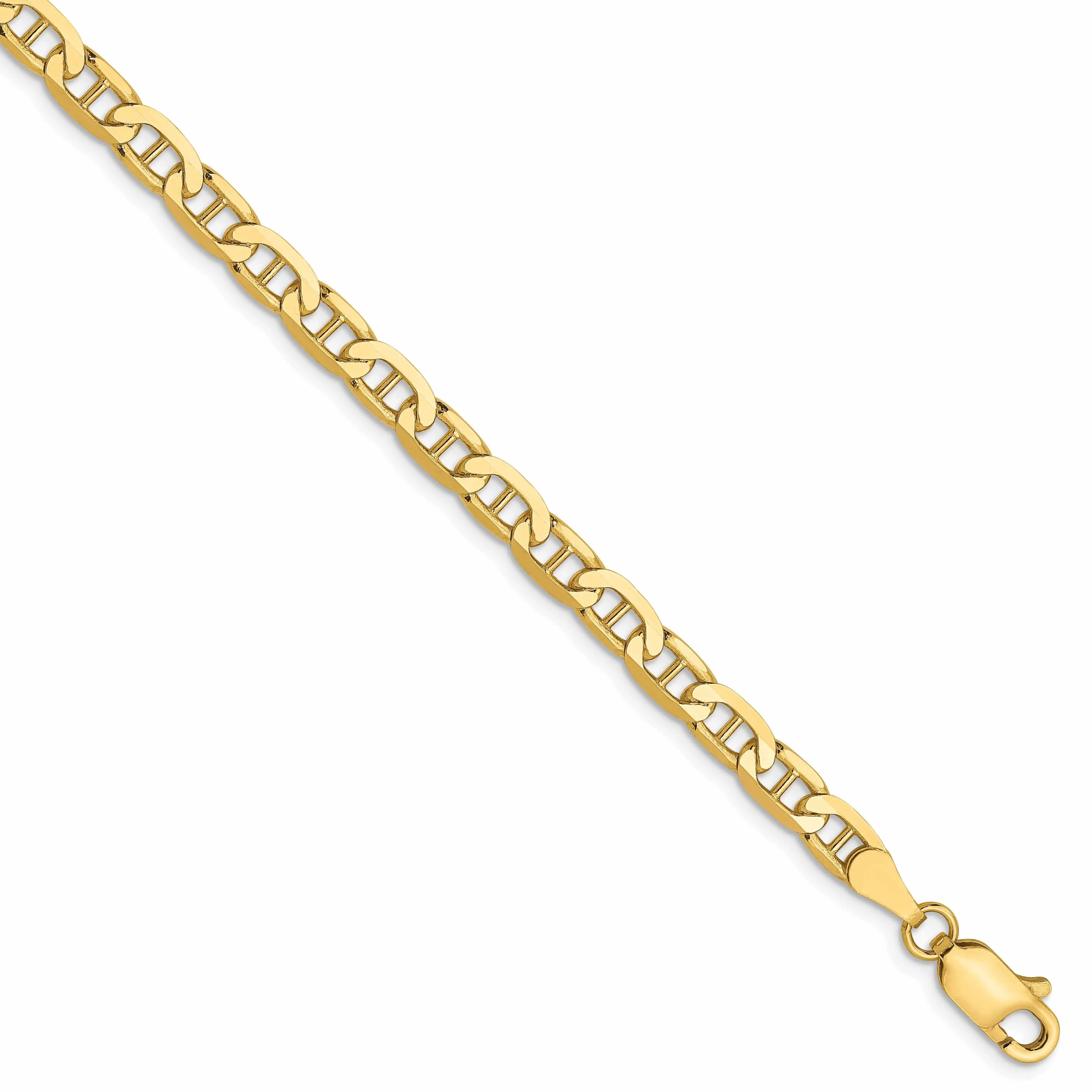 10k Yellow Gold 3.75mm Concave Anchor Chain