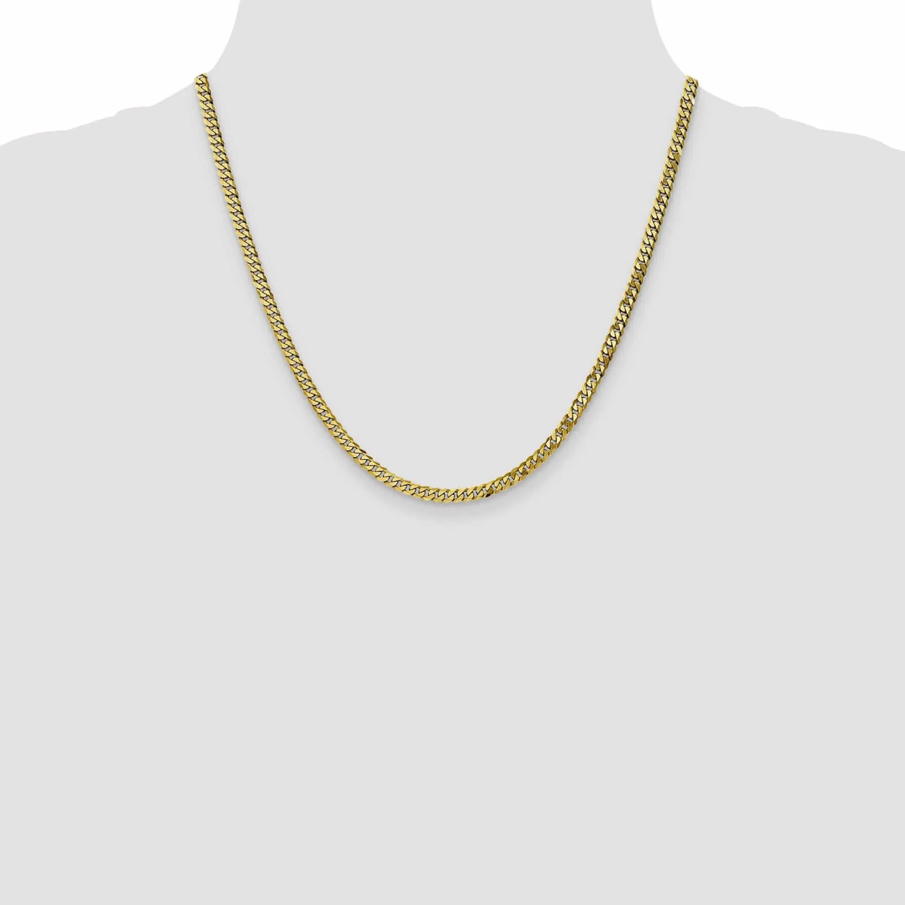 10k Yellow Gold 3.9mm Flat Beveled Curb Chain