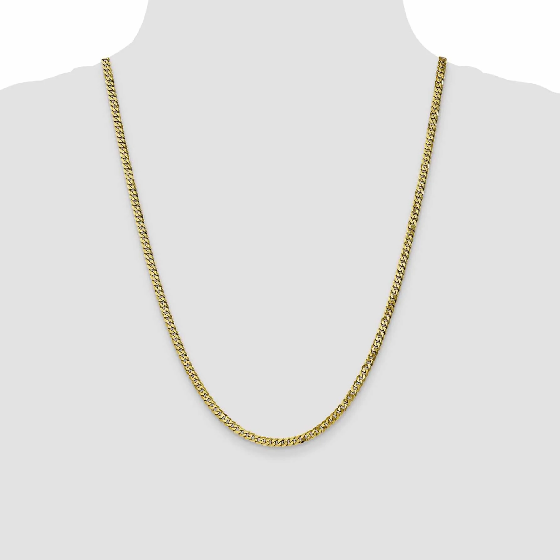 10k Yellow Gold 3.9mm Flat Beveled Curb Chain