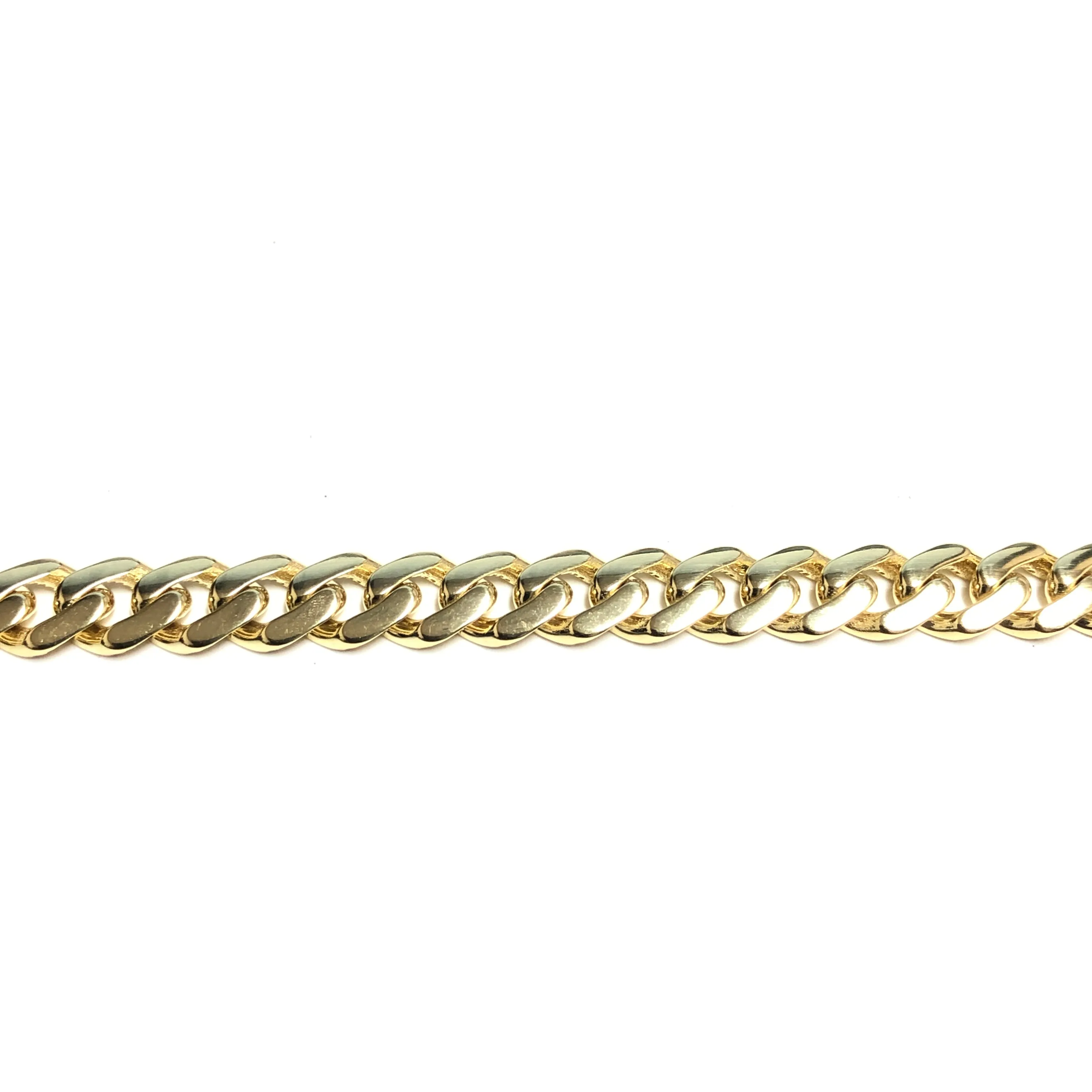 10K Yellow Gold (6.5mm) Classic Monaco Chain with Pavee Lock (18 - 26")