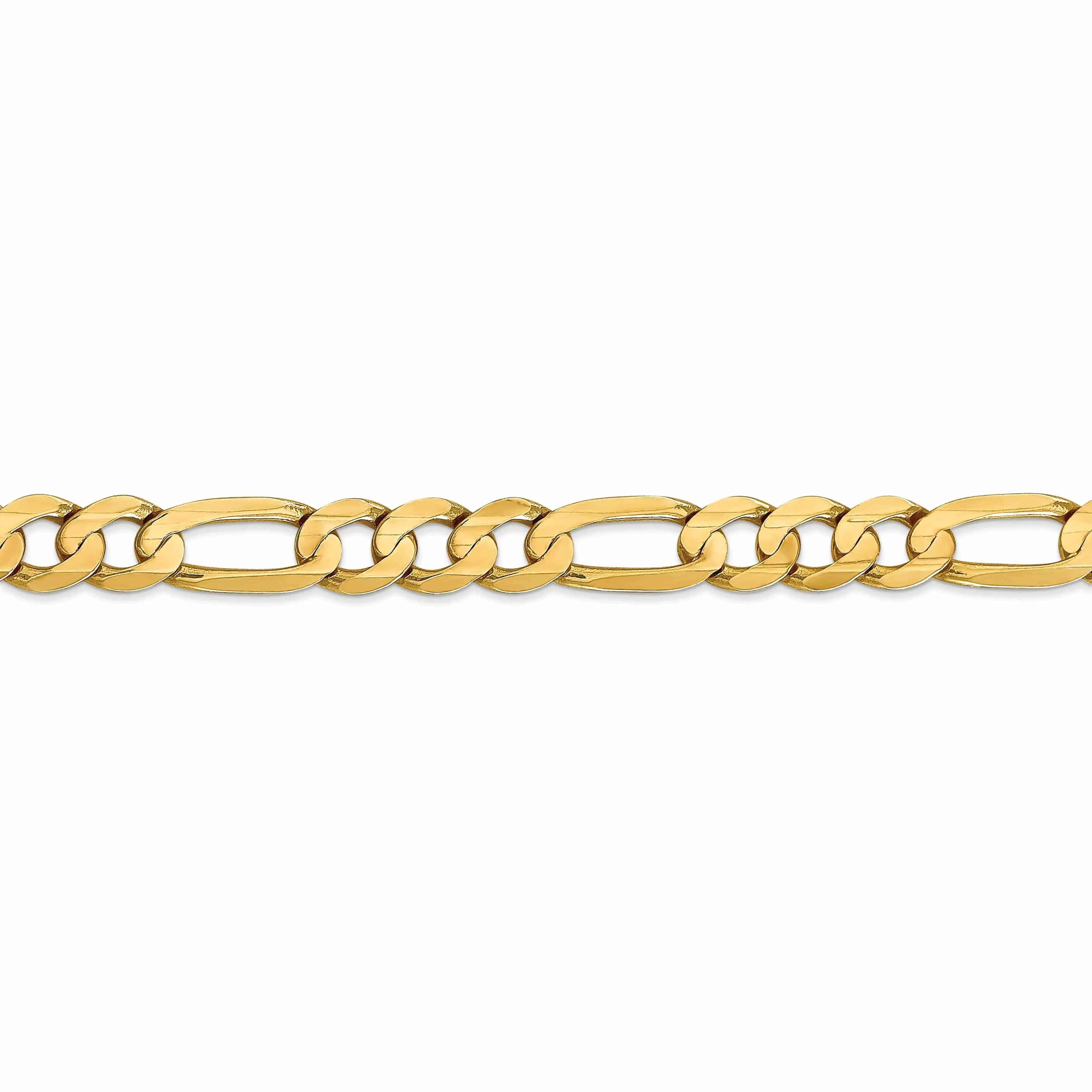 10k Yellow Gold 7.5mm Concave Figaro Chain