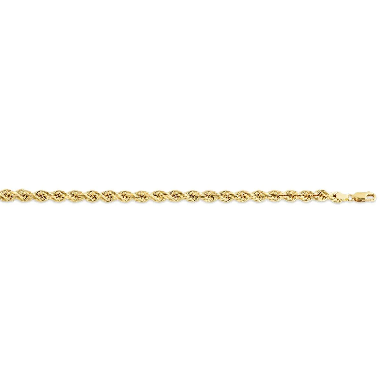 10K Yellow Gold (7mm) Hollow Rope Chain (24in - 28in)