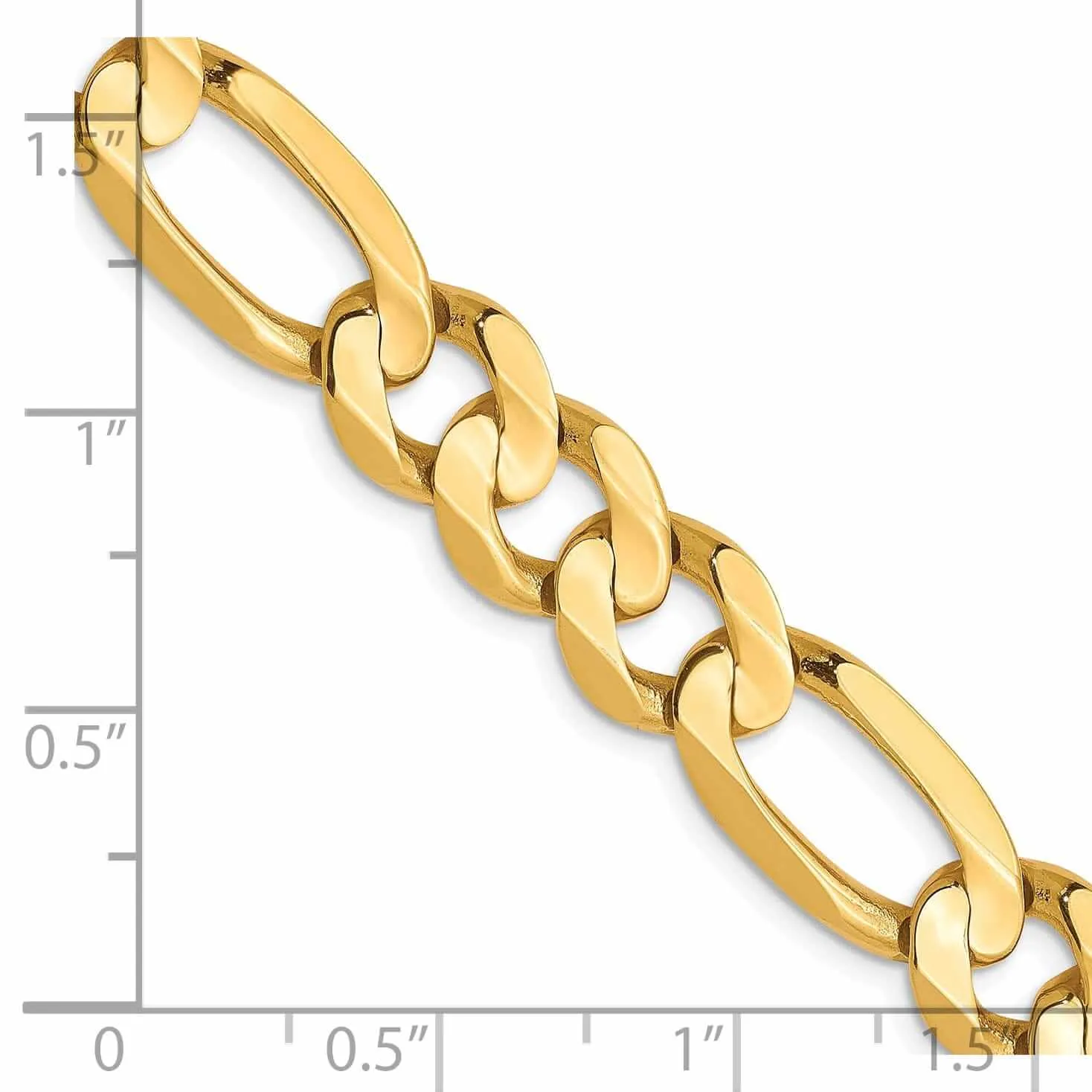 10k Yellow Gold 8.75mm Concave Figaro Chain
