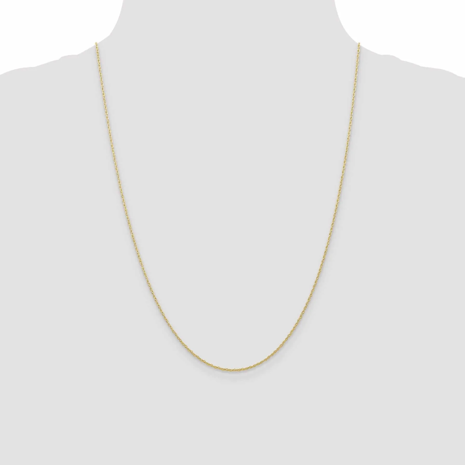 10k Yellow Gold Carded Cable Rope Chain 0.7MM