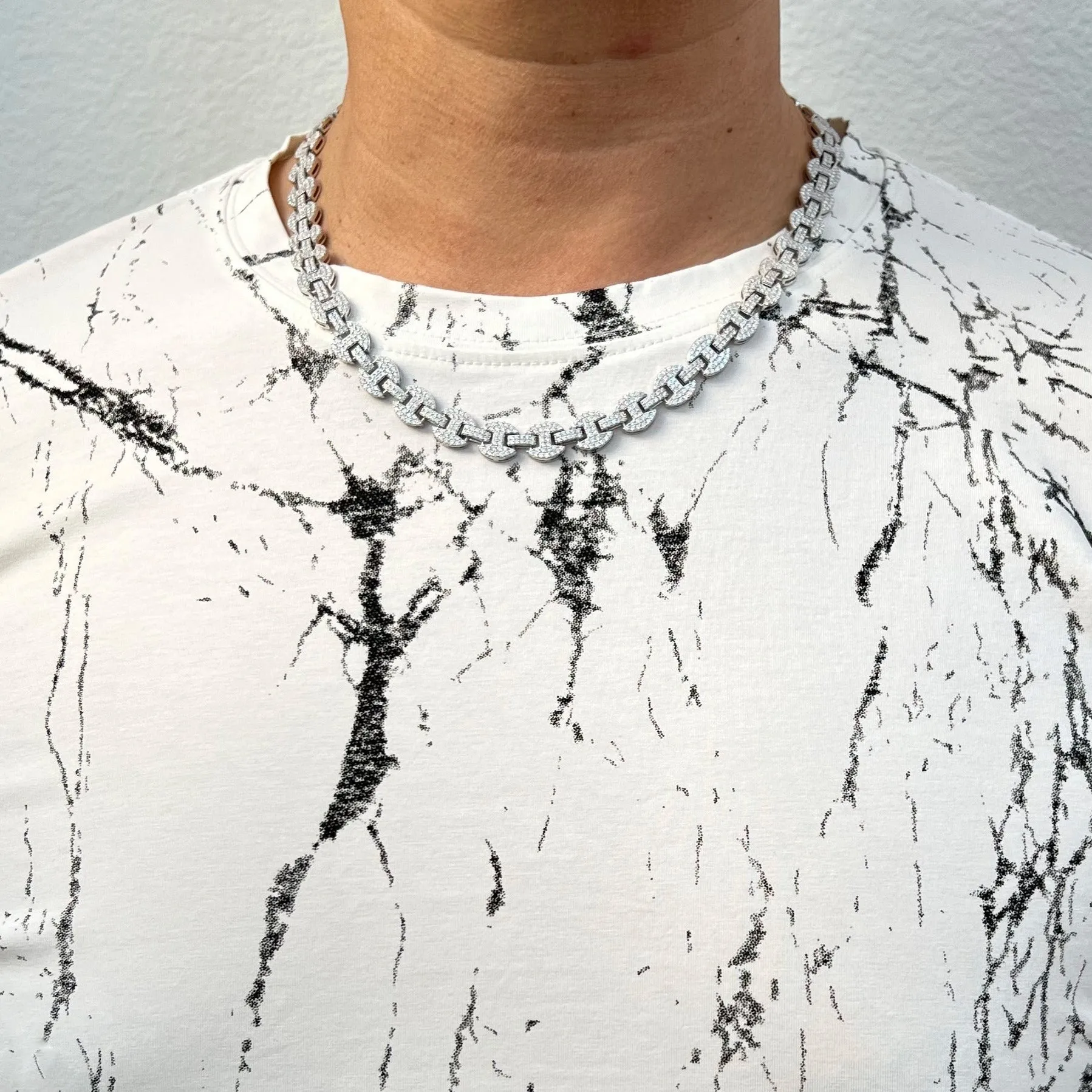 10MM Gucci Link Bust Down Moissanite Chain