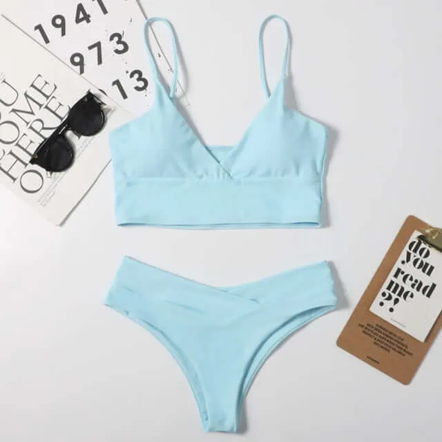 11 Colors Sexy Bikini High Waist Swimsuit
