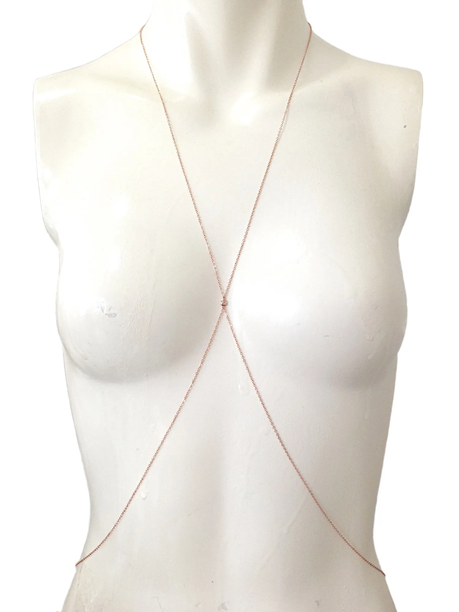 14K Gold Diamond Minimalist Body Chain