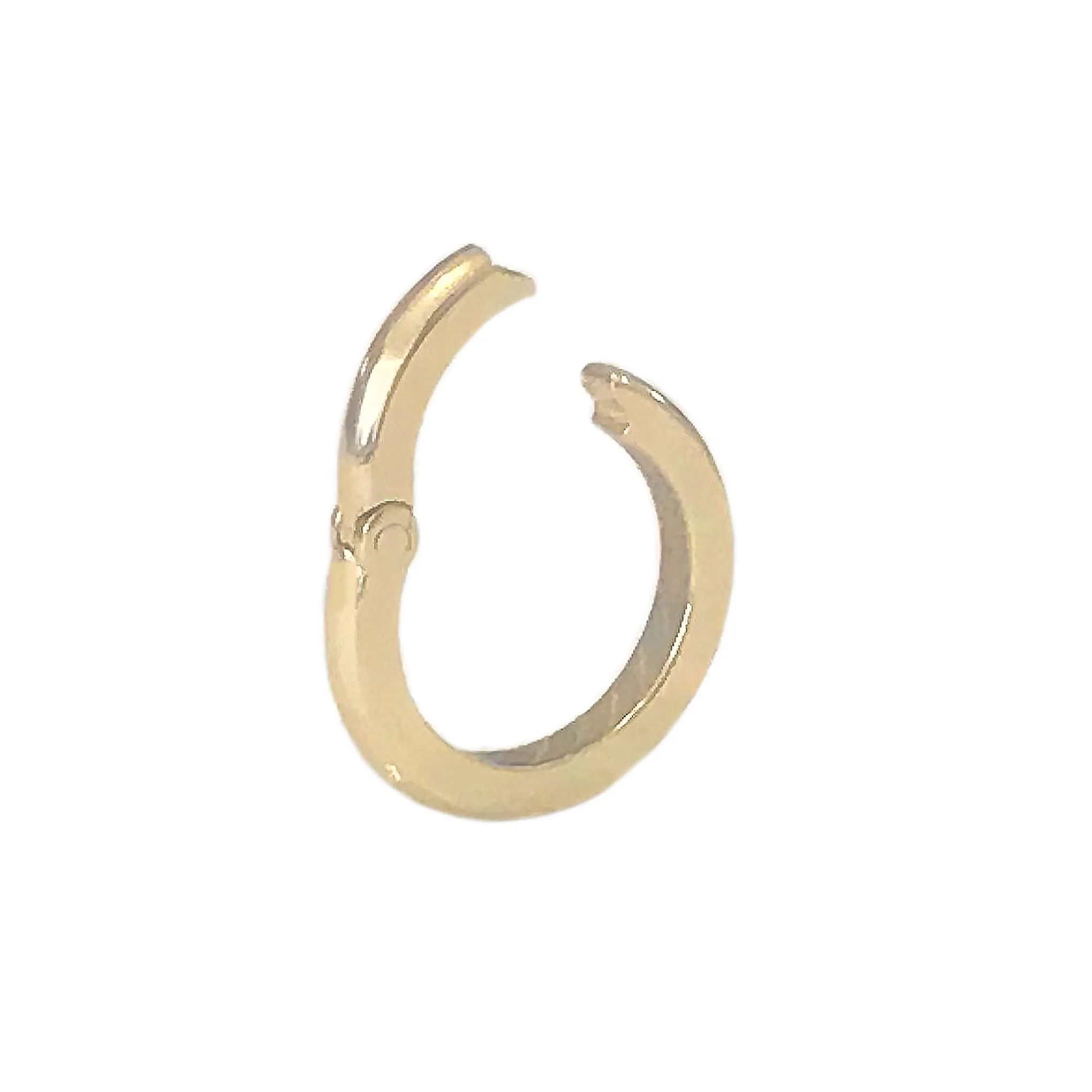 14K Gold Round Enhancer Thick Oval Rustic Link Lariat Chain Extender, Small Size Links