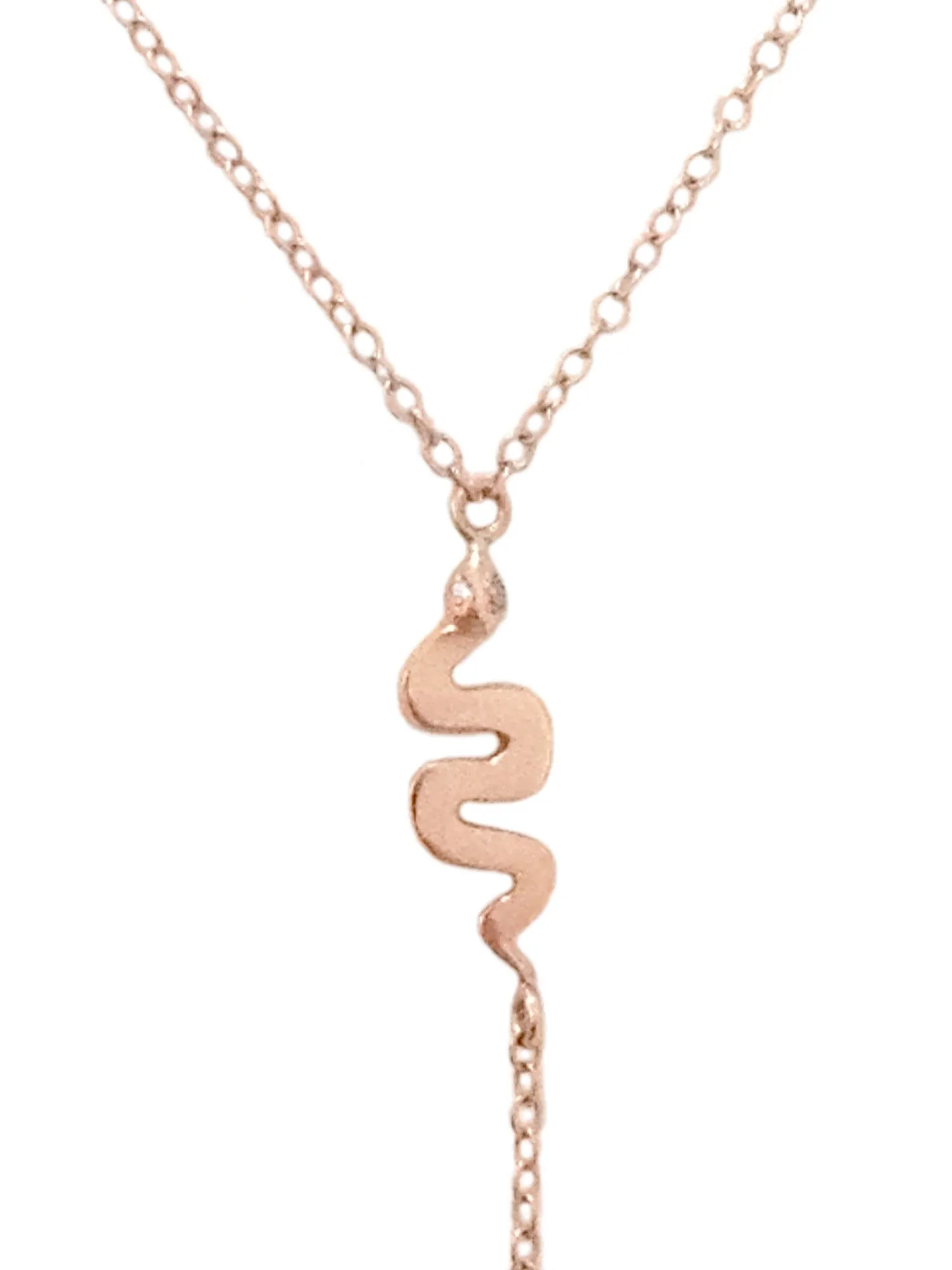 14K Gold Swivel Snake Lariat Drop Body Chain
