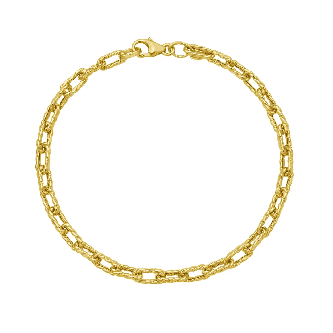 14K Mini Twist Spiral Paperclip Bracelet