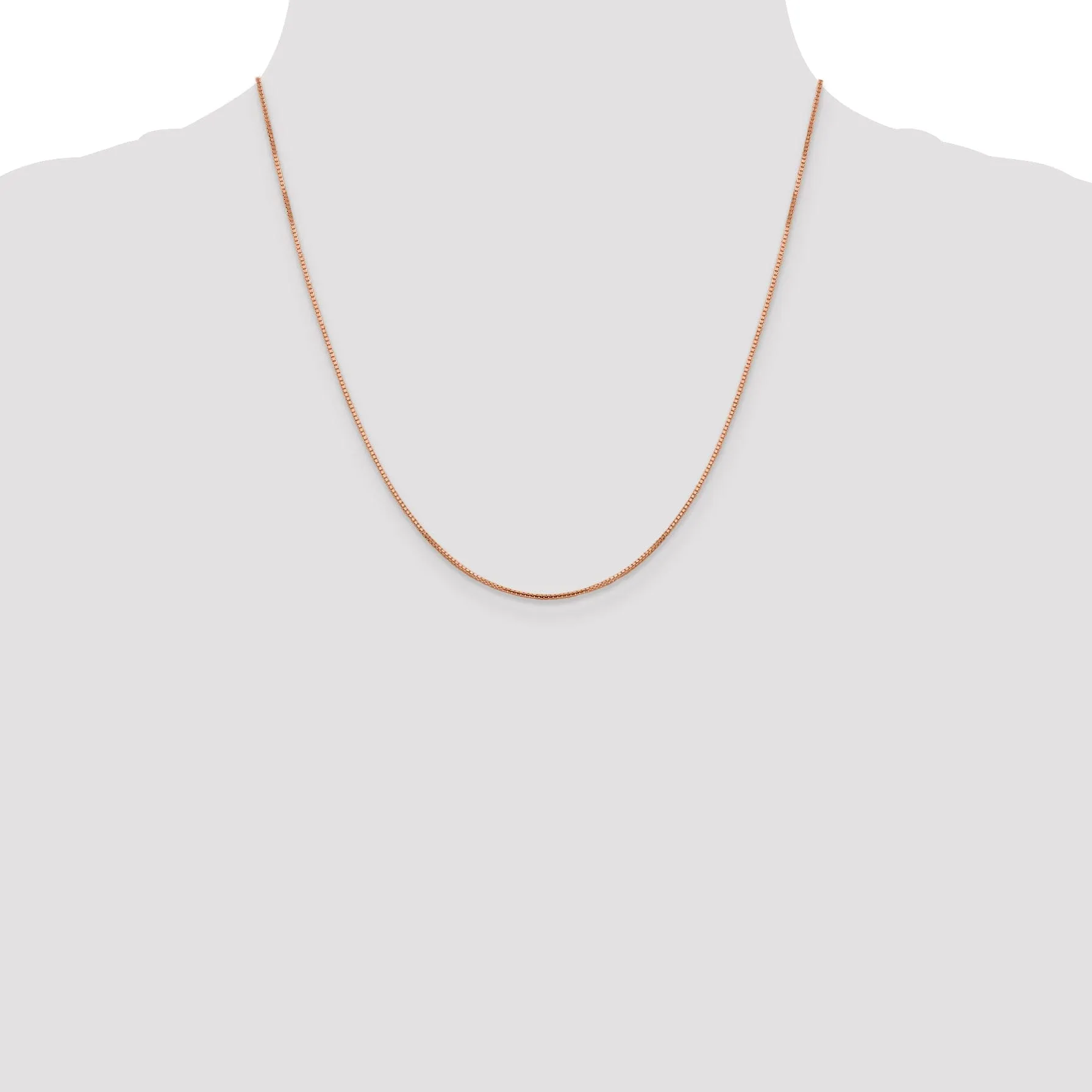 14K Rose Gold 1 mm Octagonal Sparkle Box Chain