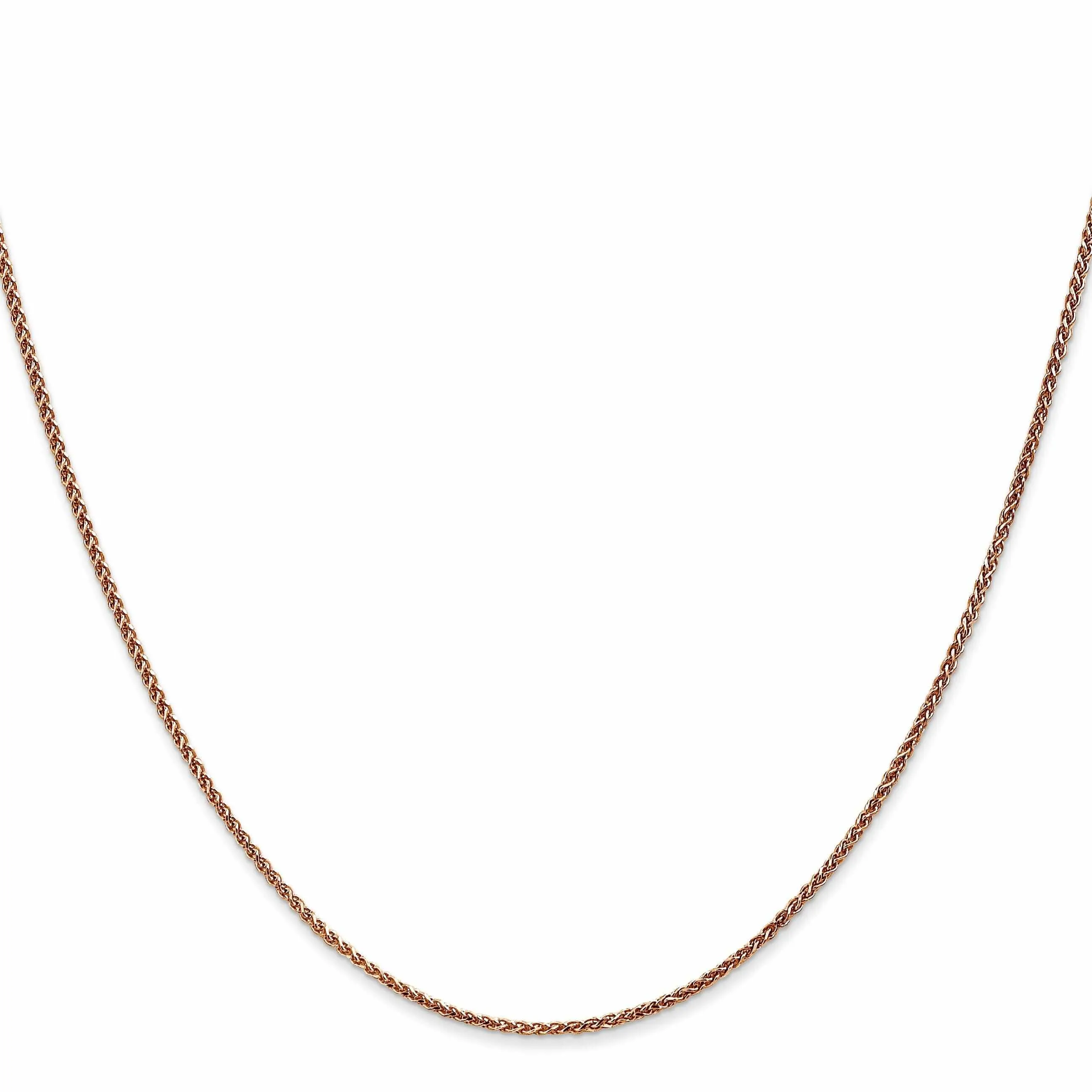 14K Rose Gold 1.2mm Spiga Wheat Chain
