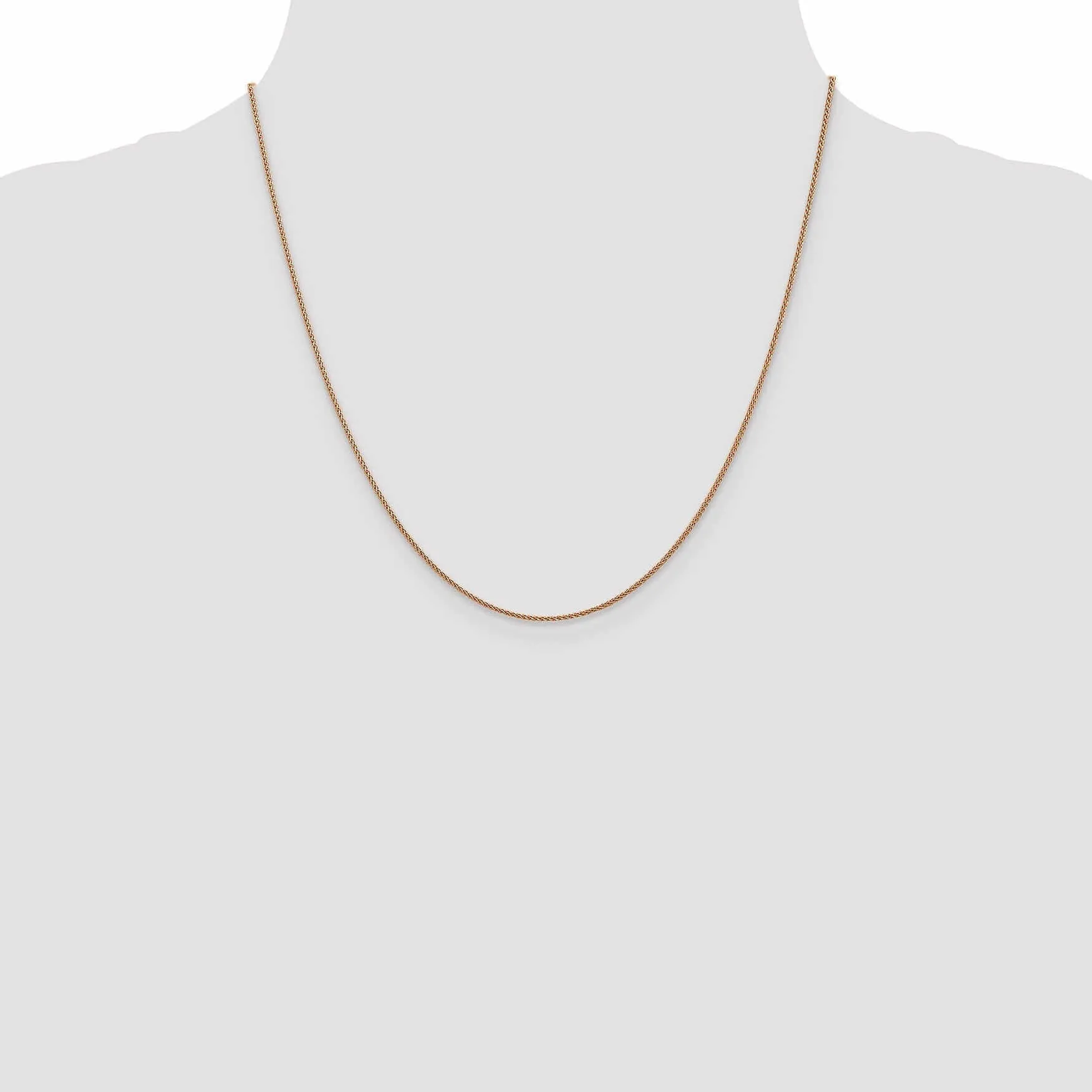 14K Rose Gold 1mm Spiga Wheat Chain