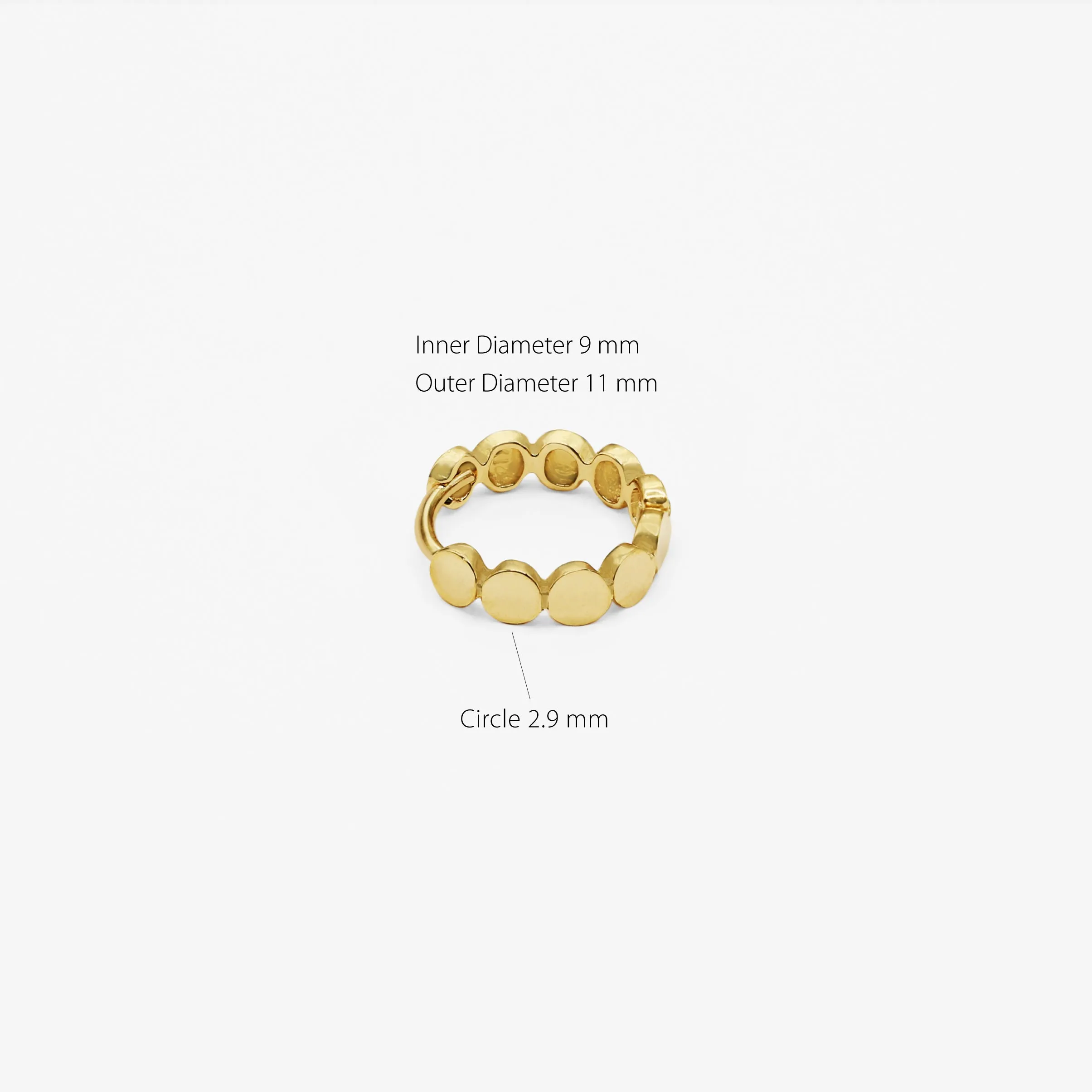 14k Solid Gold Flat Circle Hoop Earring