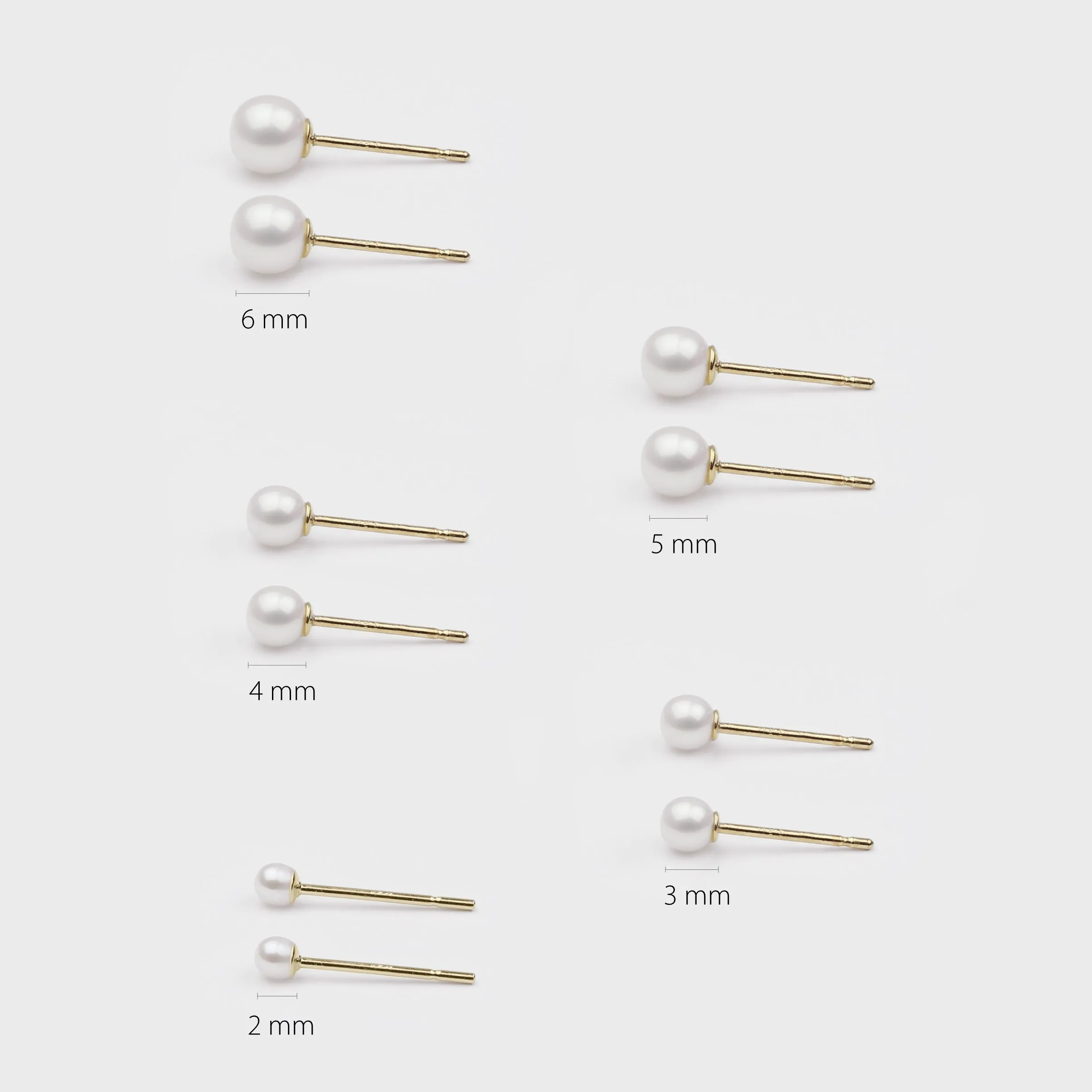 14k Solid Gold Pearl Stud Earrings