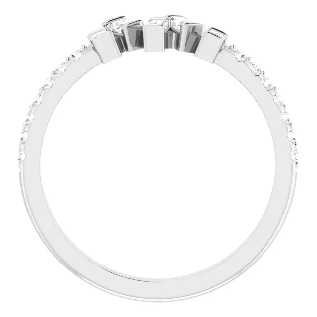 14K White 1/3 CTW Diamond Scattered Ring