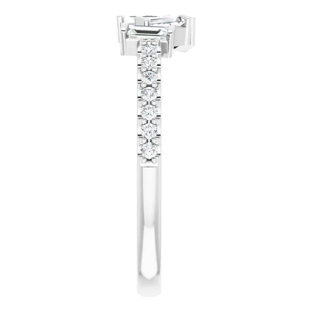 14K White 1/3 CTW Diamond Scattered Ring