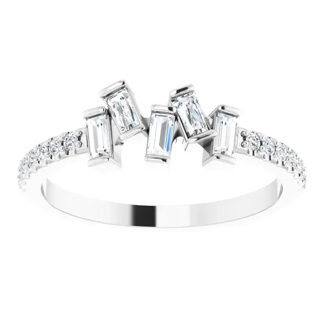 14K White 1/3 CTW Diamond Scattered Ring