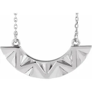 14K White Curved Bar 16-18" Necklace