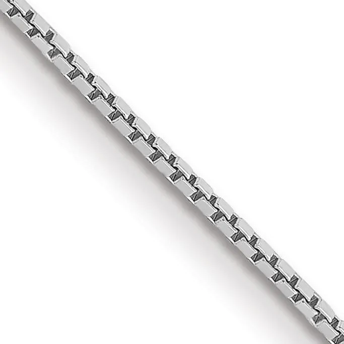 14k White Gold 0.90mm Polished Solid Box Chain