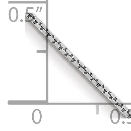 14k White Gold 0.90mm Polished Solid Box Chain