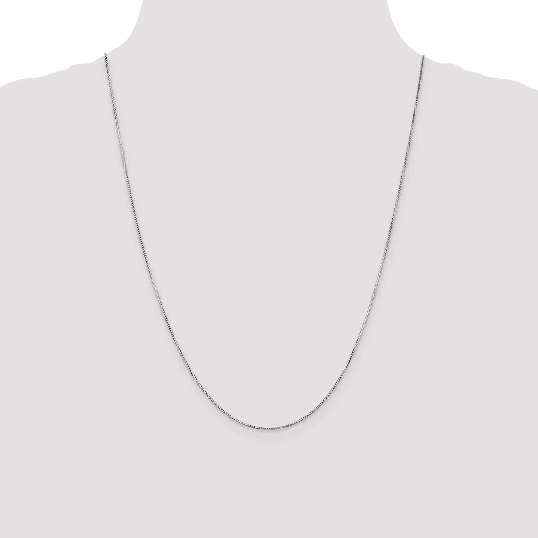 14k White Gold 0.90mm Polished Solid Box Chain
