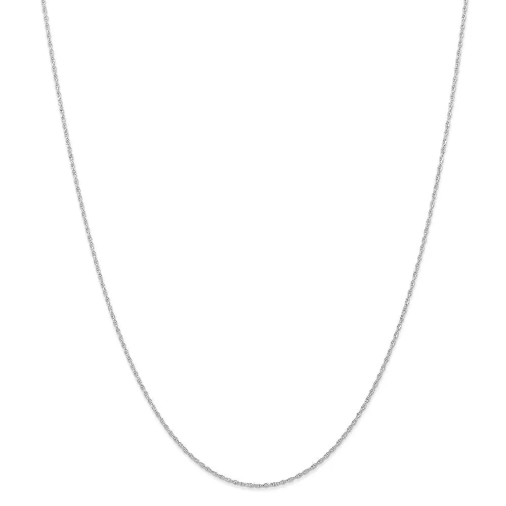 14K White Gold 0.95mm Carded Cable Rope Chain