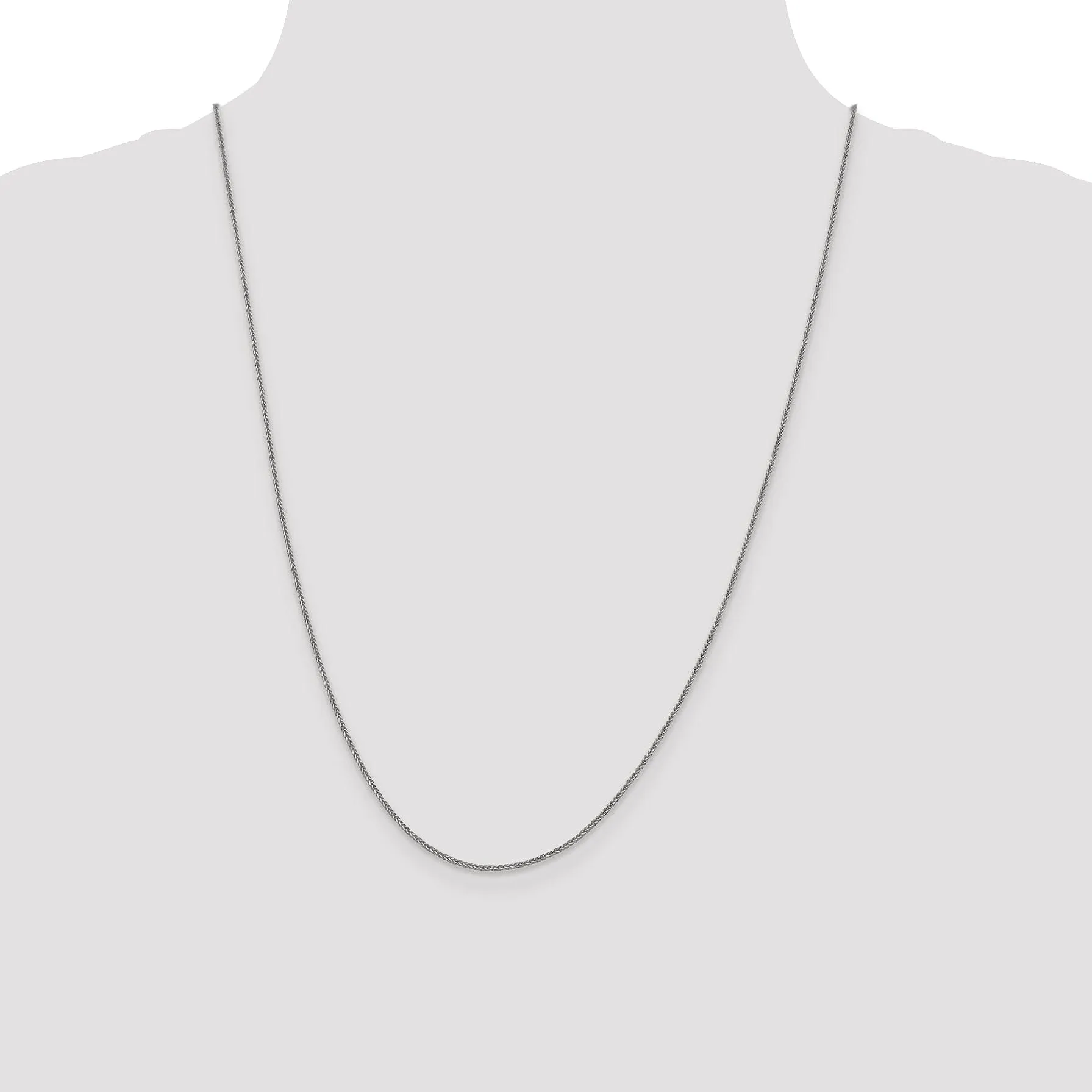 14K White Gold 1 mm Quadra Wheat Chain