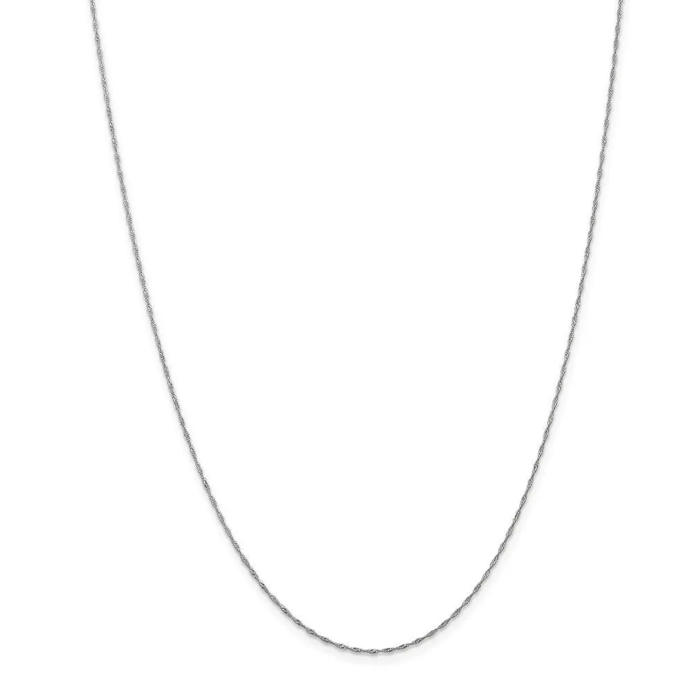 14k White Gold 1.00mm Polished Singapore Chain