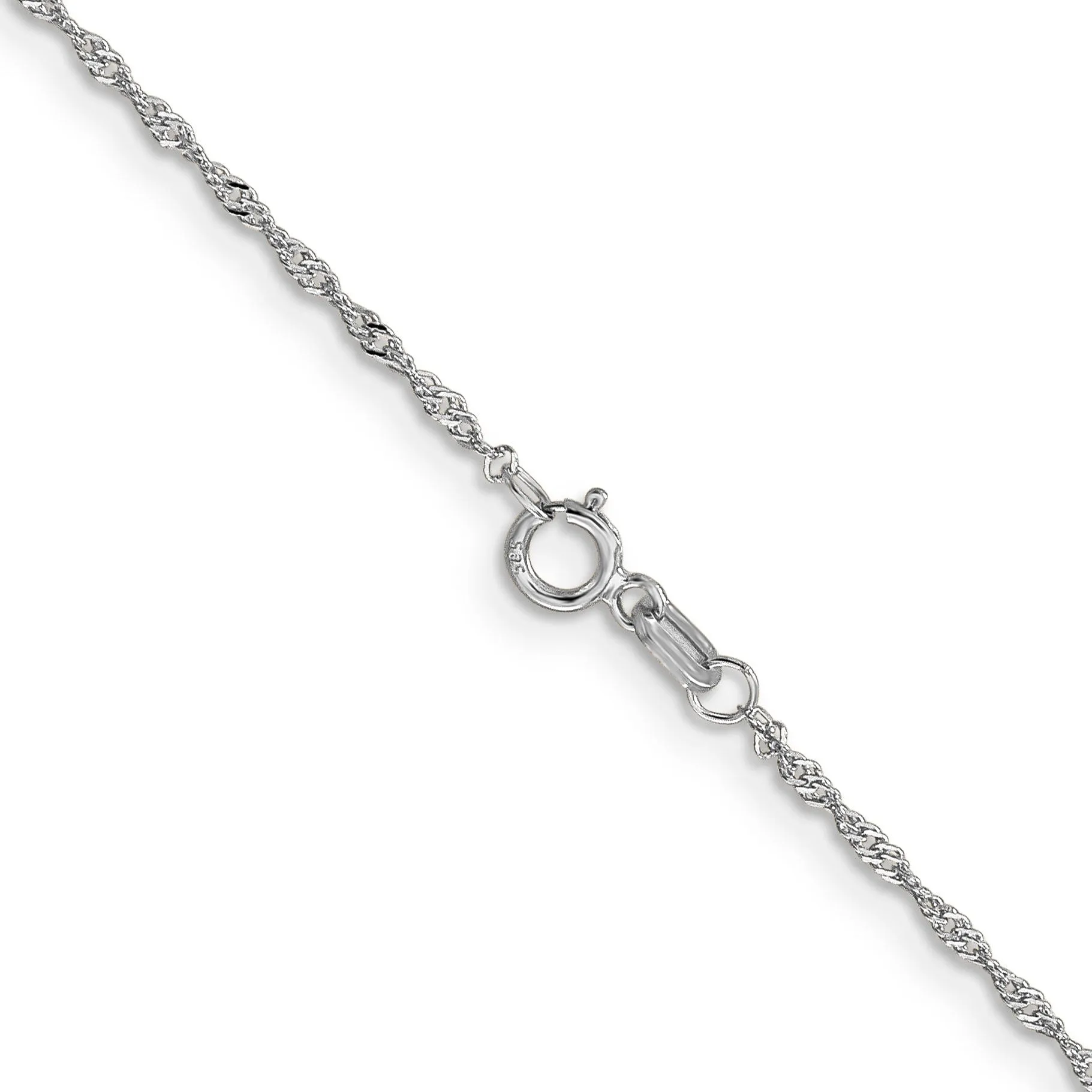 14k White Gold 1.10mm Polished Singapore Chain