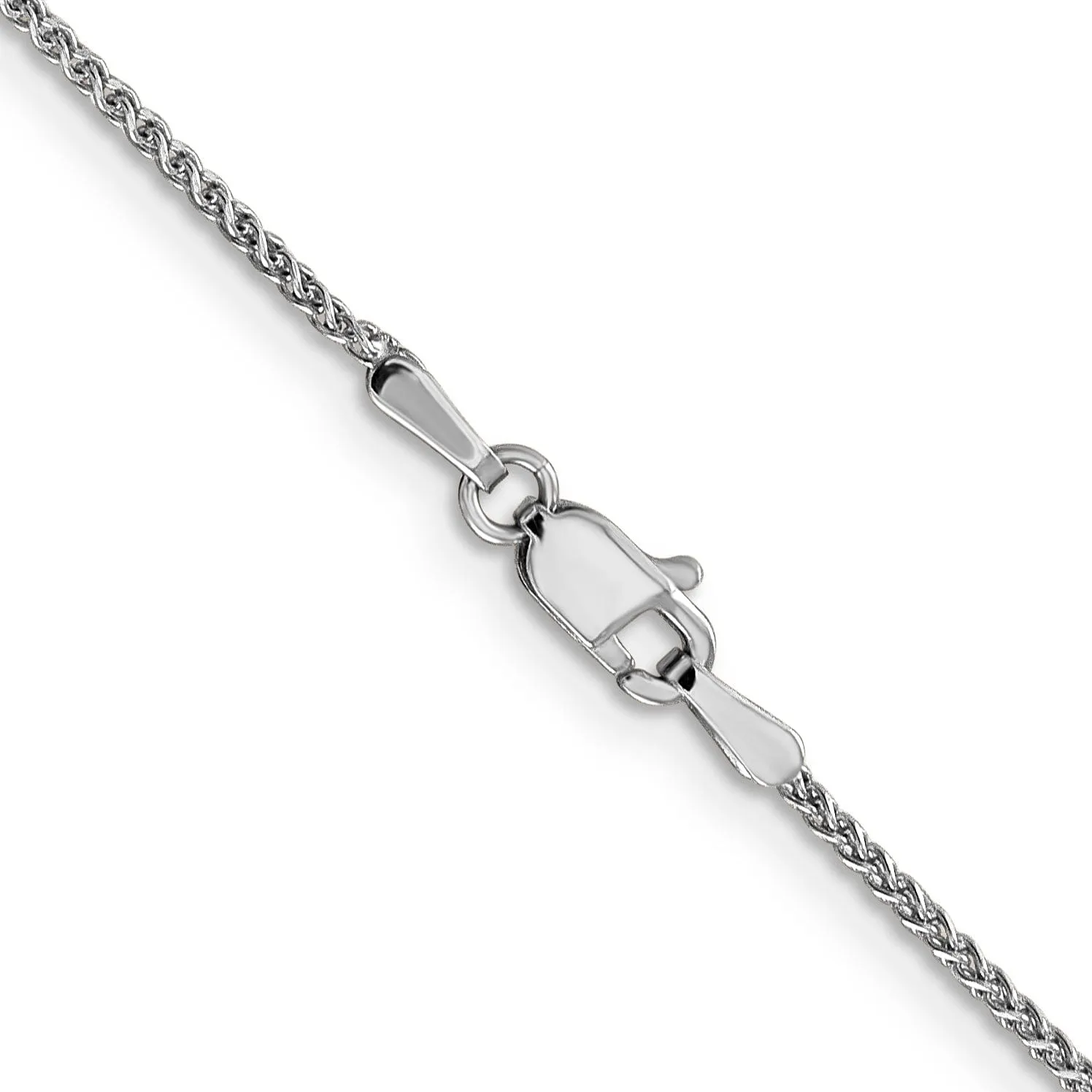 14k White Gold 1.2mm Solid D.C Spiga Chain