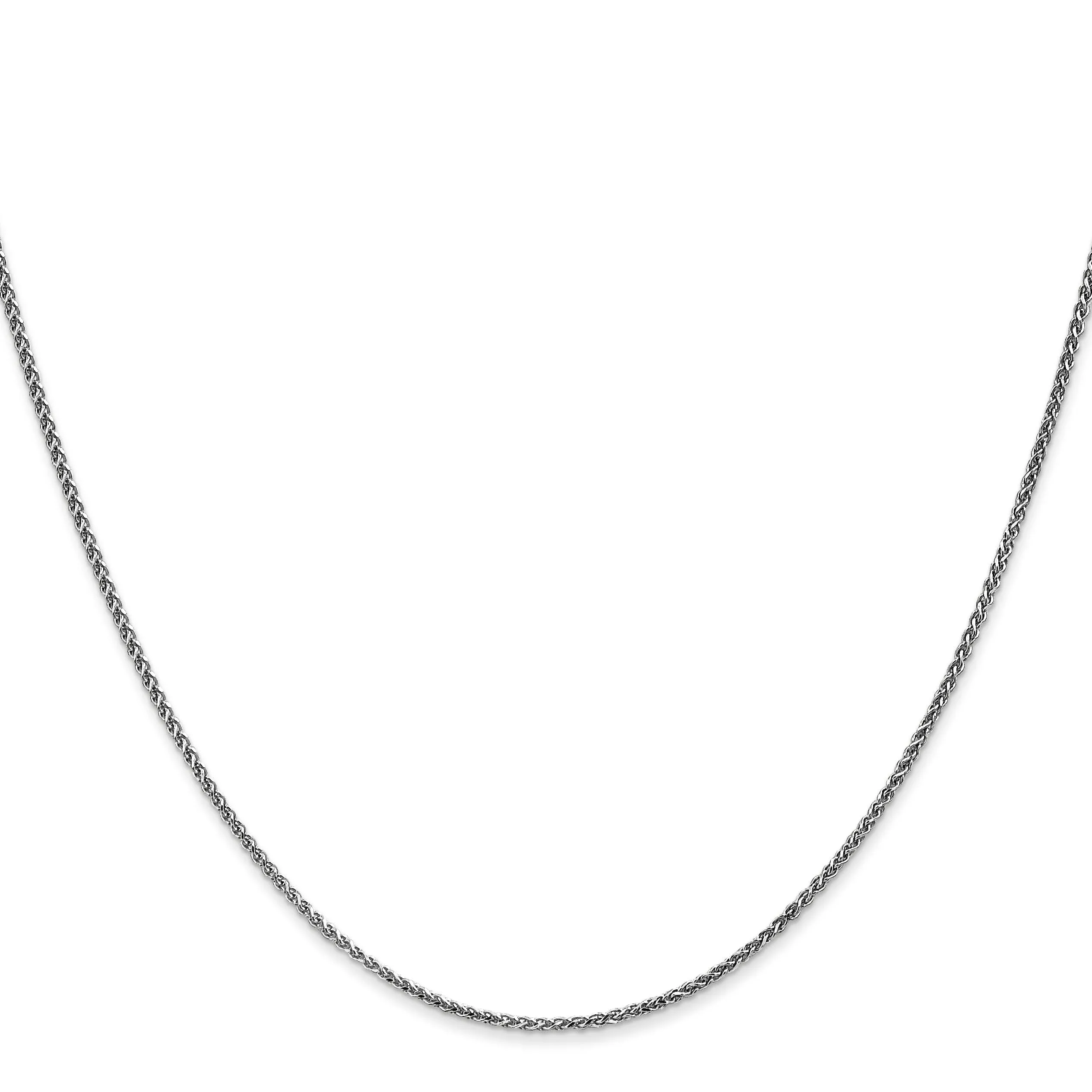14k White Gold 1.2mm Solid D.C Spiga Chain
