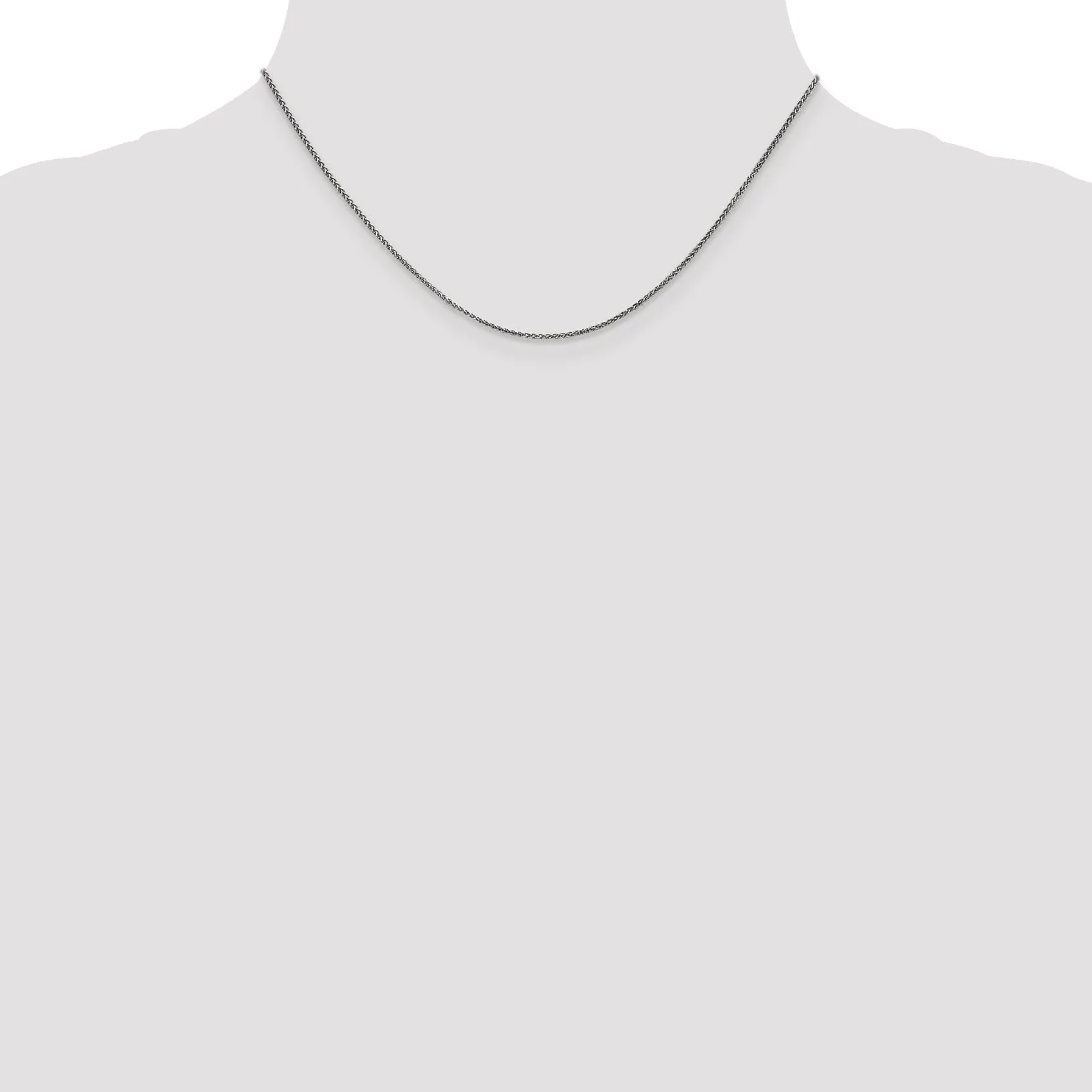 14k White Gold 1.2mm Solid D.C Spiga Chain